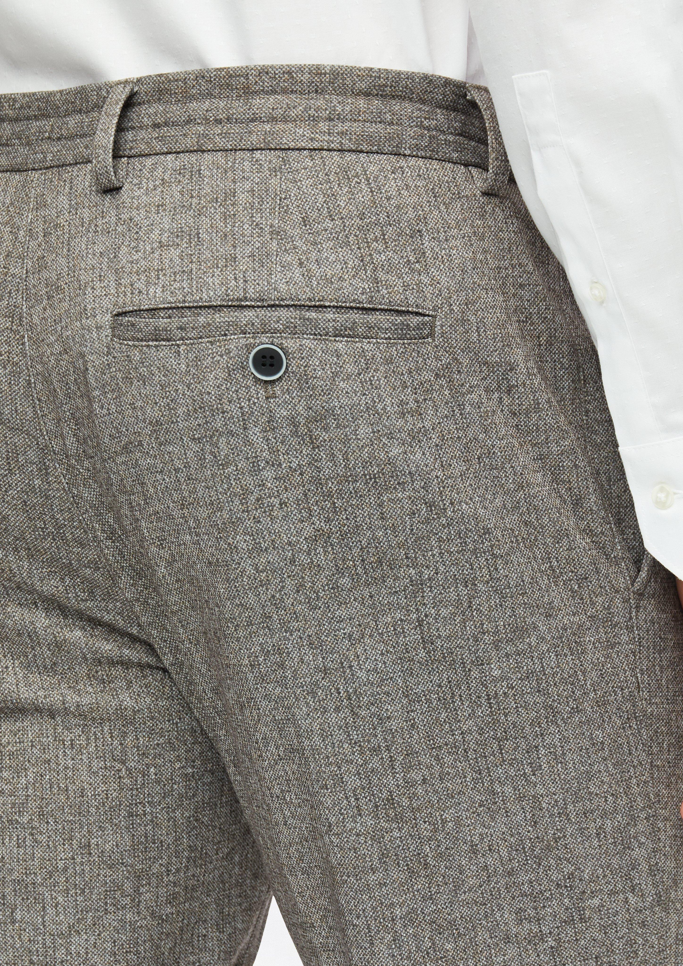 Herren s.O JOGG: Anzughose aus fein gemustertem Jersey in braun von s.Oliver BLACK LABEL