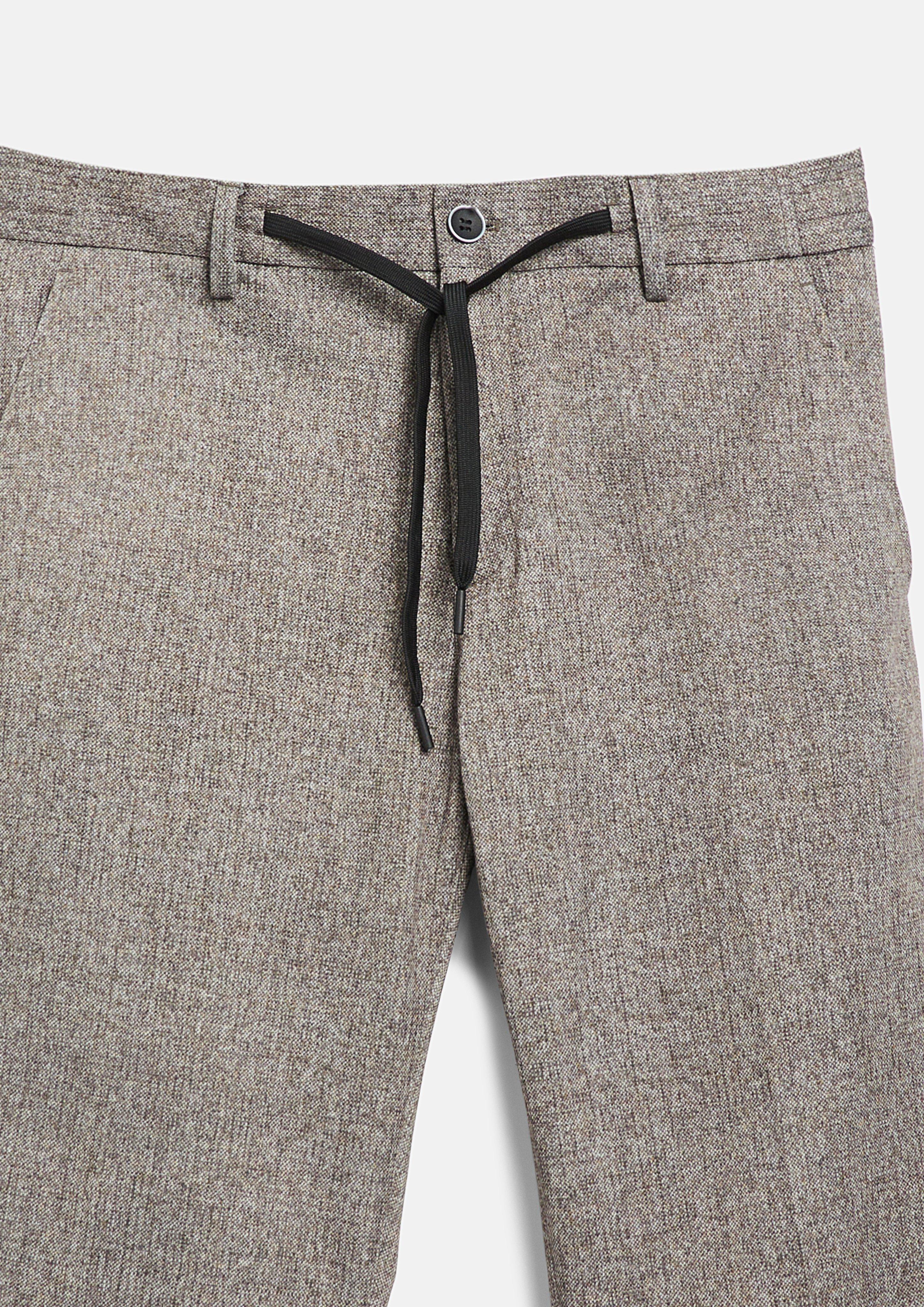 Herren s.O JOGG: Anzughose aus fein gemustertem Jersey in braun von s.Oliver BLACK LABEL