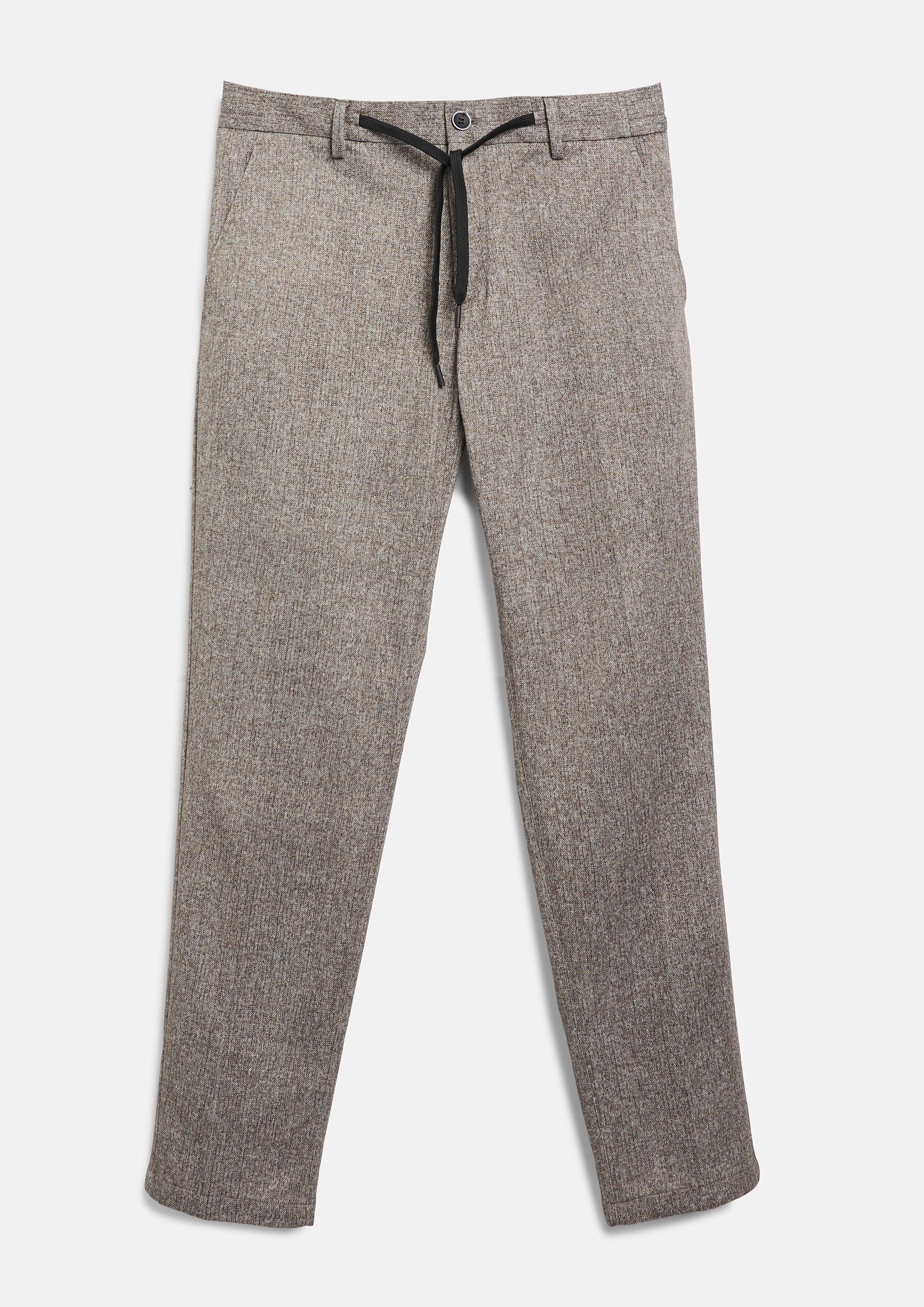 s.O JOGG: Suit pants made of finely patterned jersey in brown by s.Oliver BLACK LABEL