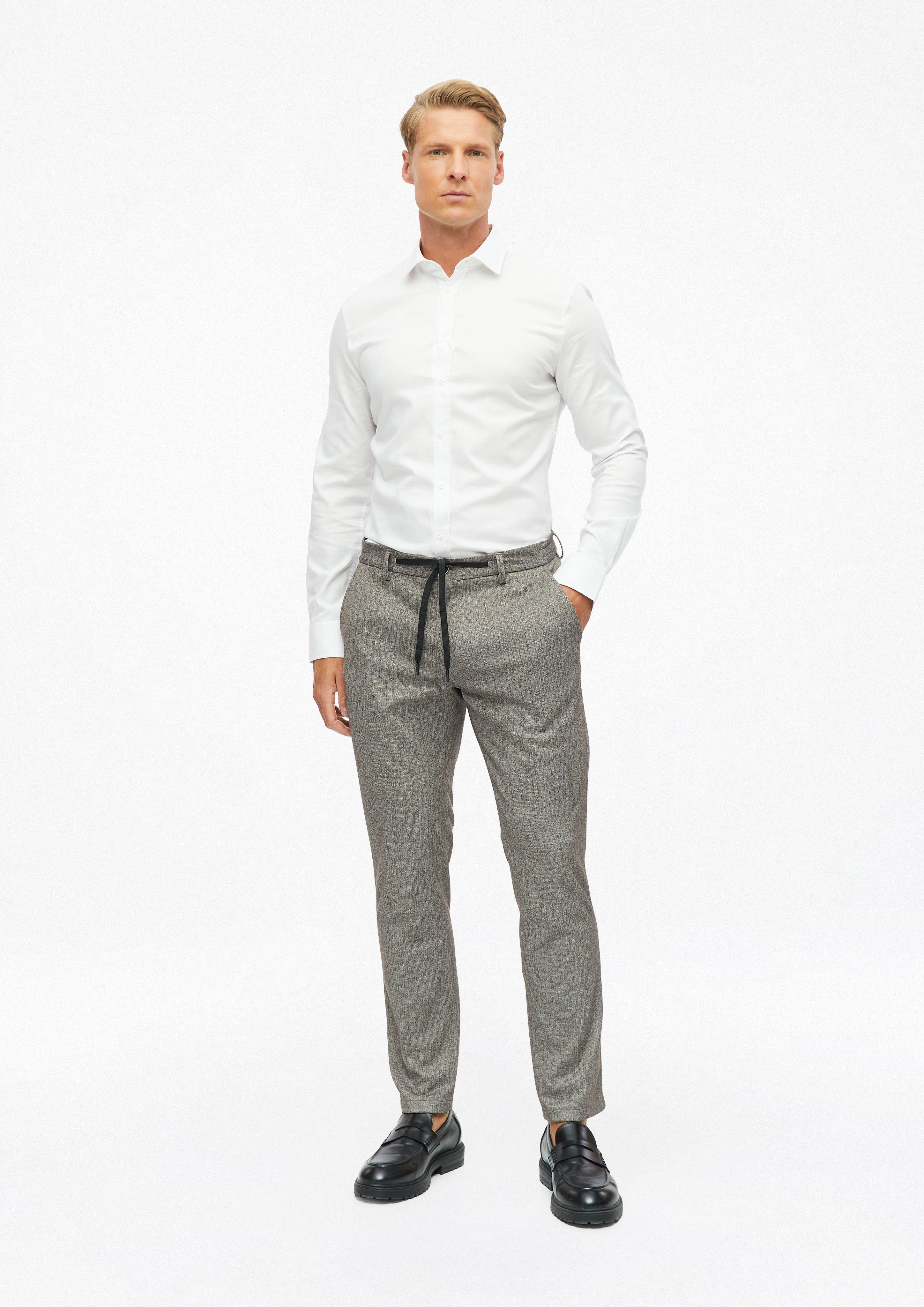 s.O JOGG: Anzughose aus fein gemustertem Jersey in Farbe braun von s.Oliver BLACK LABEL
