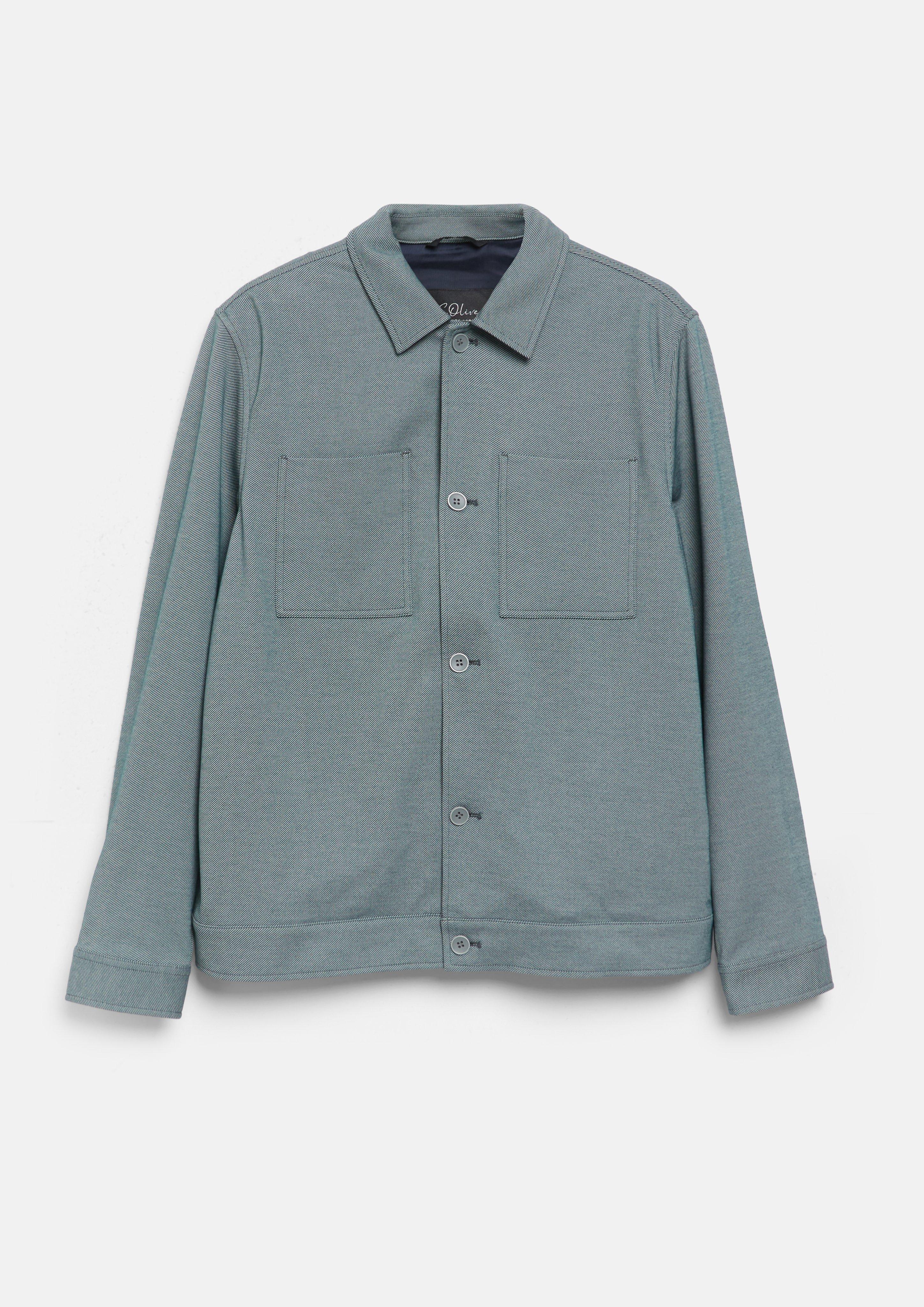 Elastisch overshirt met twill-structuur in grijs van s.Oliver BLACK LABEL