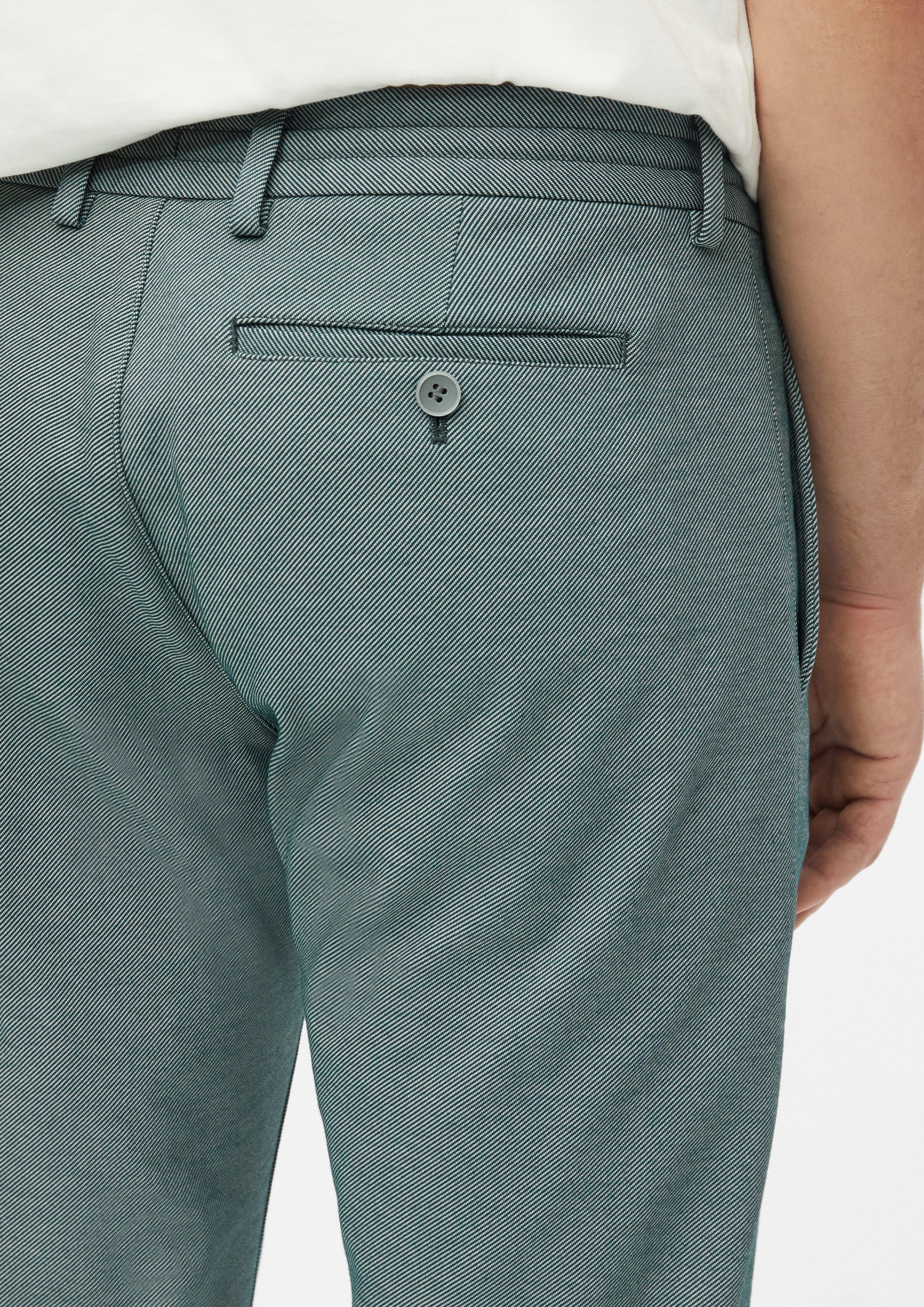 Men Stretchy pants with a twill weave and drawstring in blue by s.Oliver BLACK LABEL