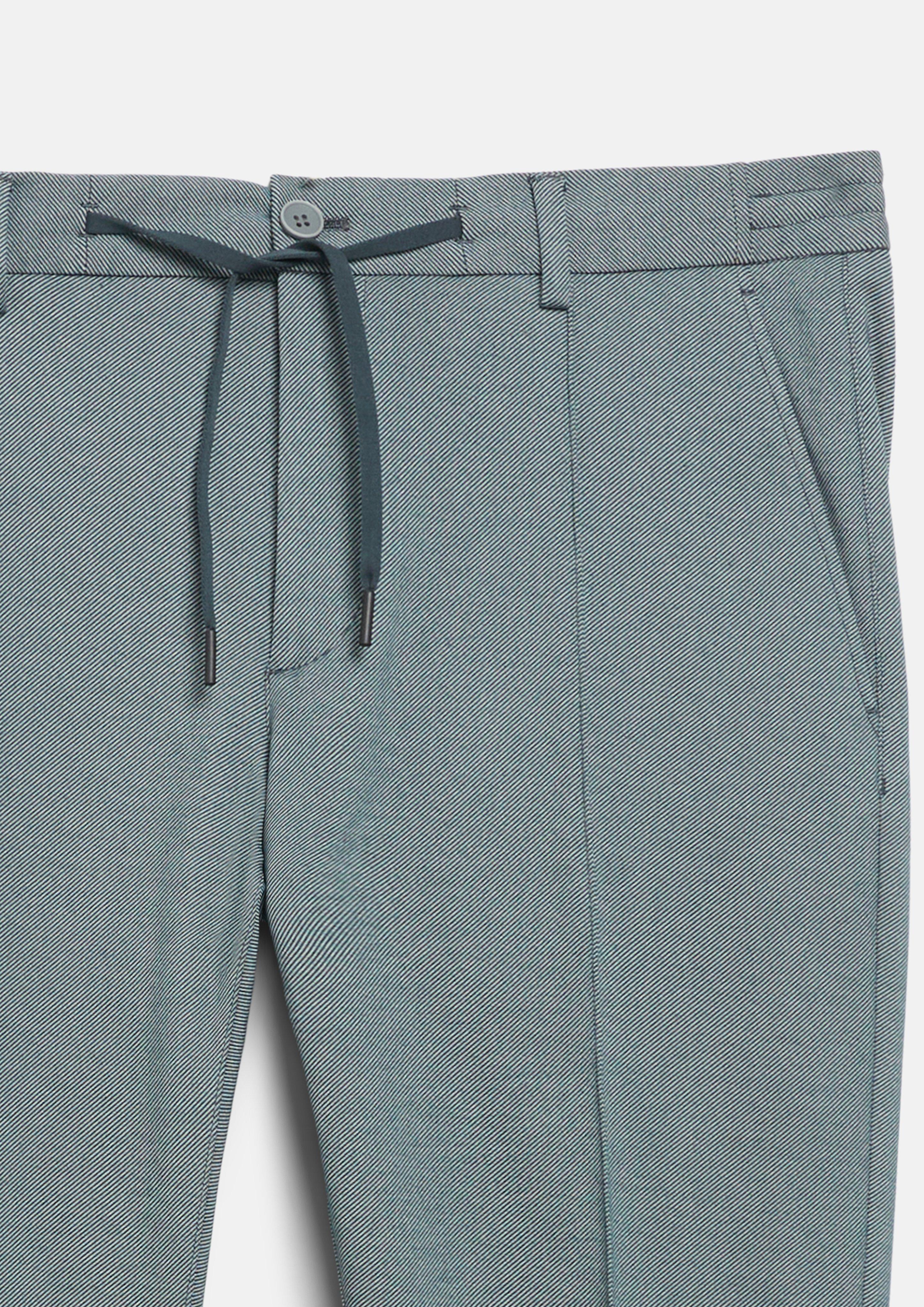 Men Stretchy pants with a twill weave and drawstring in blue by s.Oliver BLACK LABEL