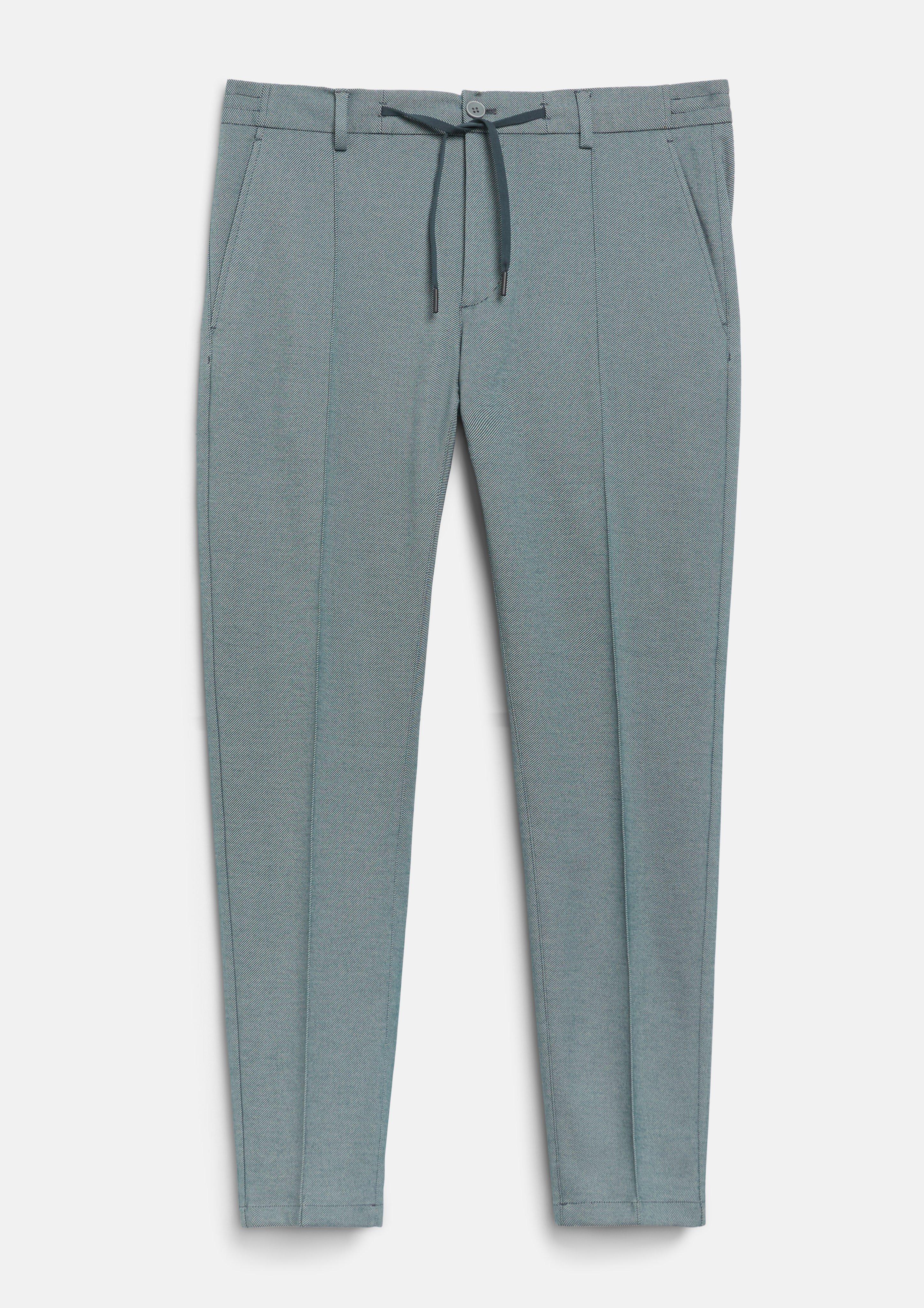 Elastische Hose mit Twill-Struktur und Tunnelzug in Farbe blau von s.Oliver BLACK LABEL