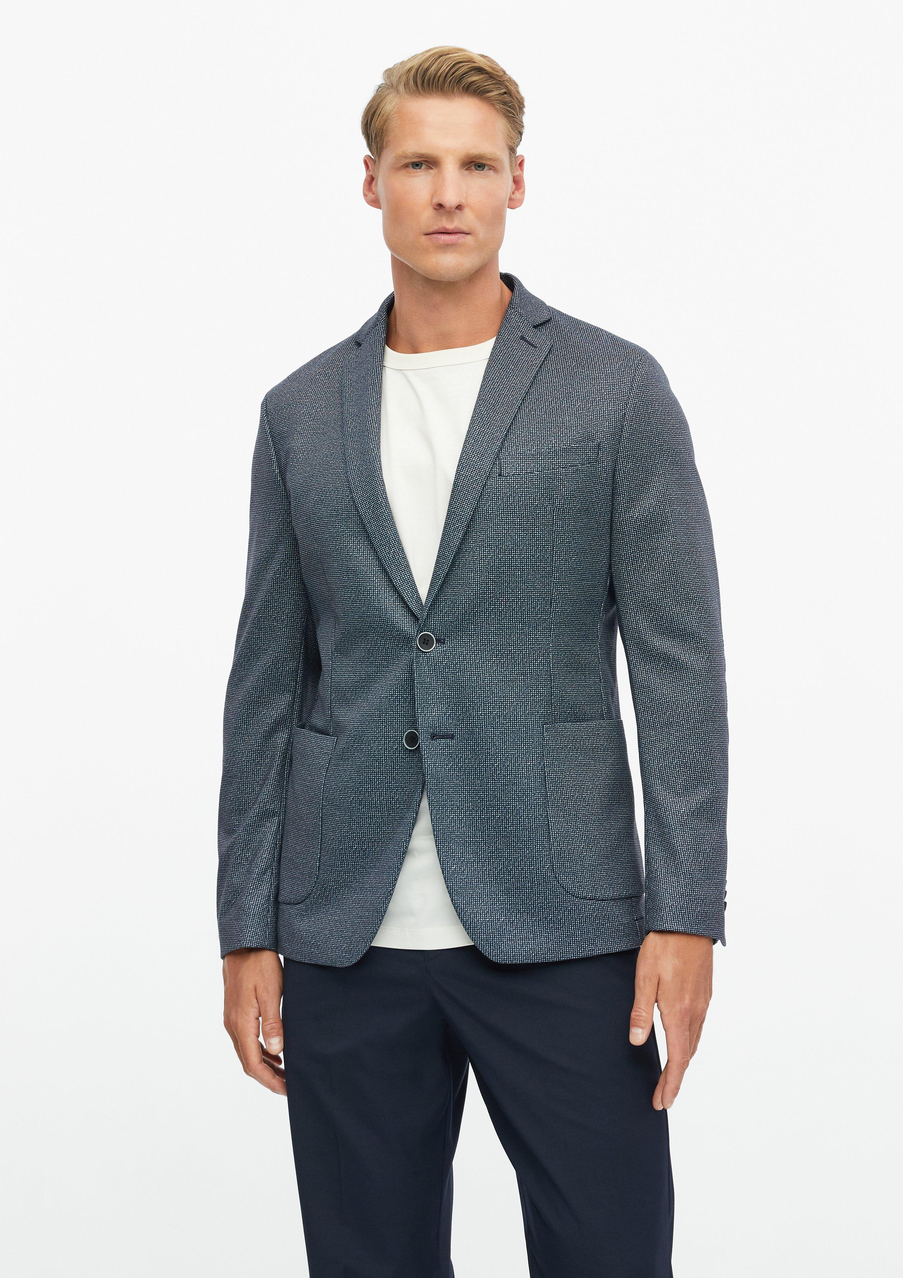 s.O JOGG: Sakko mit All-over-Print und ellbogen-Patch in Farbe navy von s.Oliver BLACK LABEL