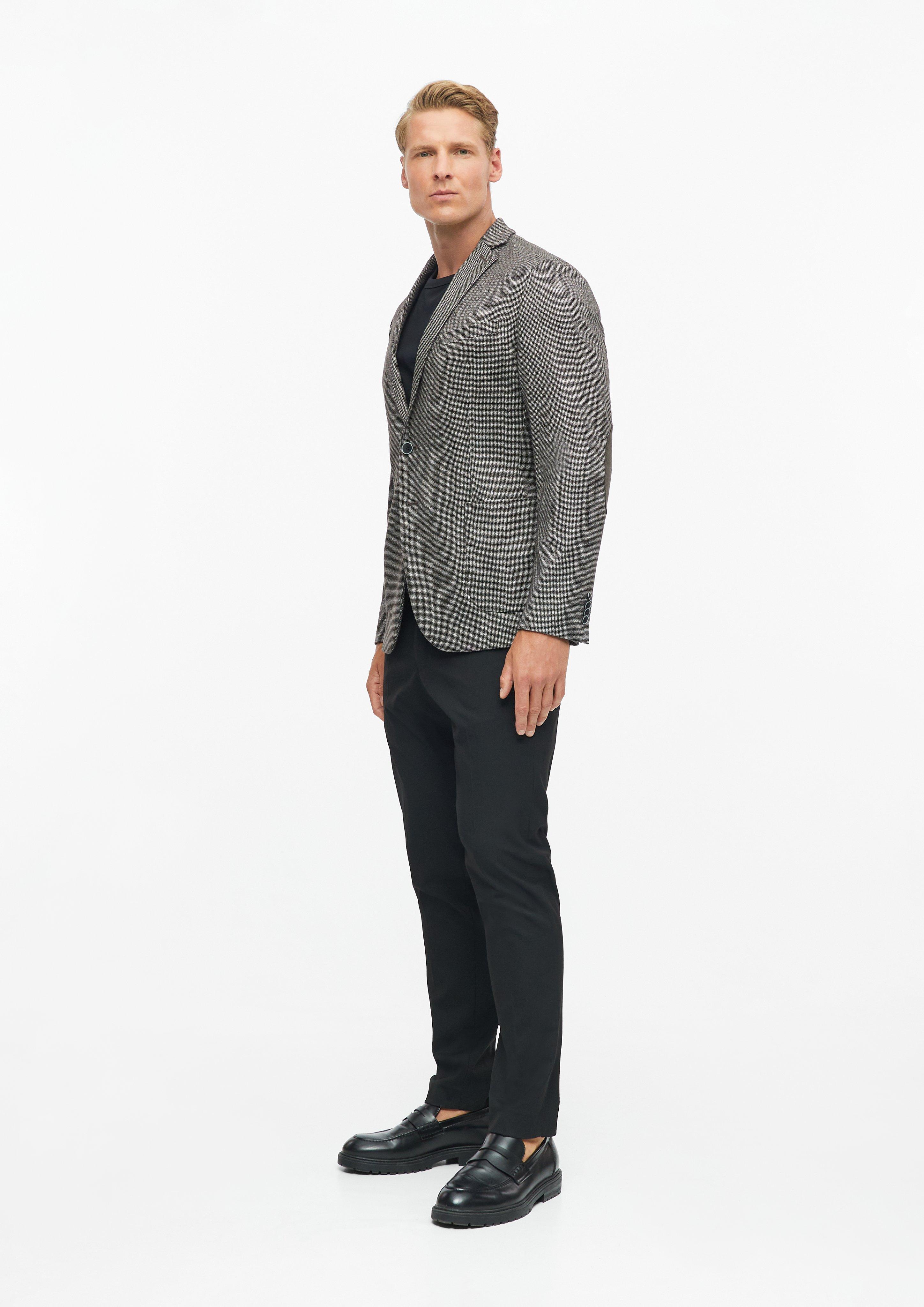 Hommes s.O JOGG : veste avec imprimé intégral et renforts aux coudes en brun de s.Oliver BLACK LABEL