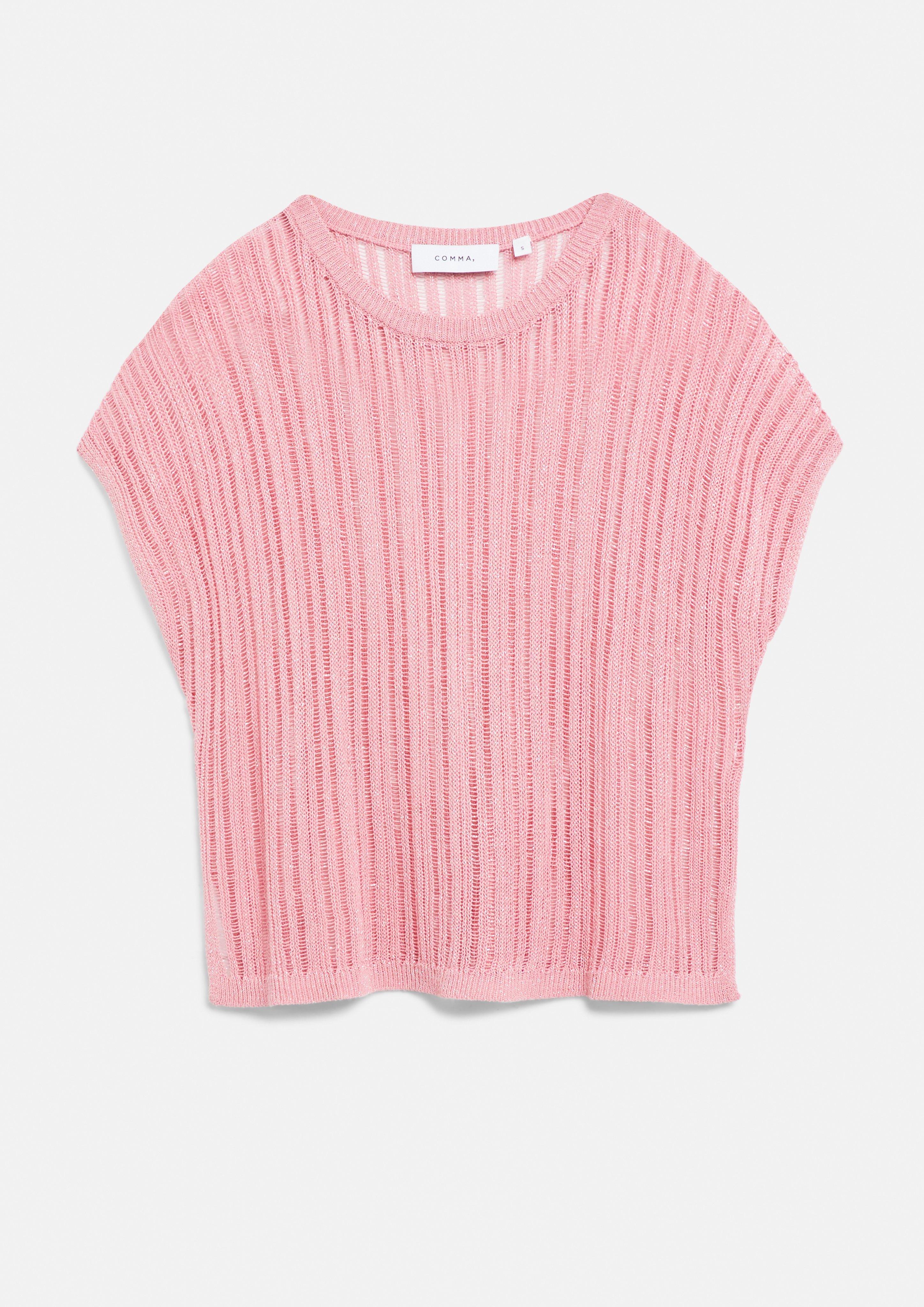 Poncho en viscose mélangée avec fil scintillant en rose de COMMA