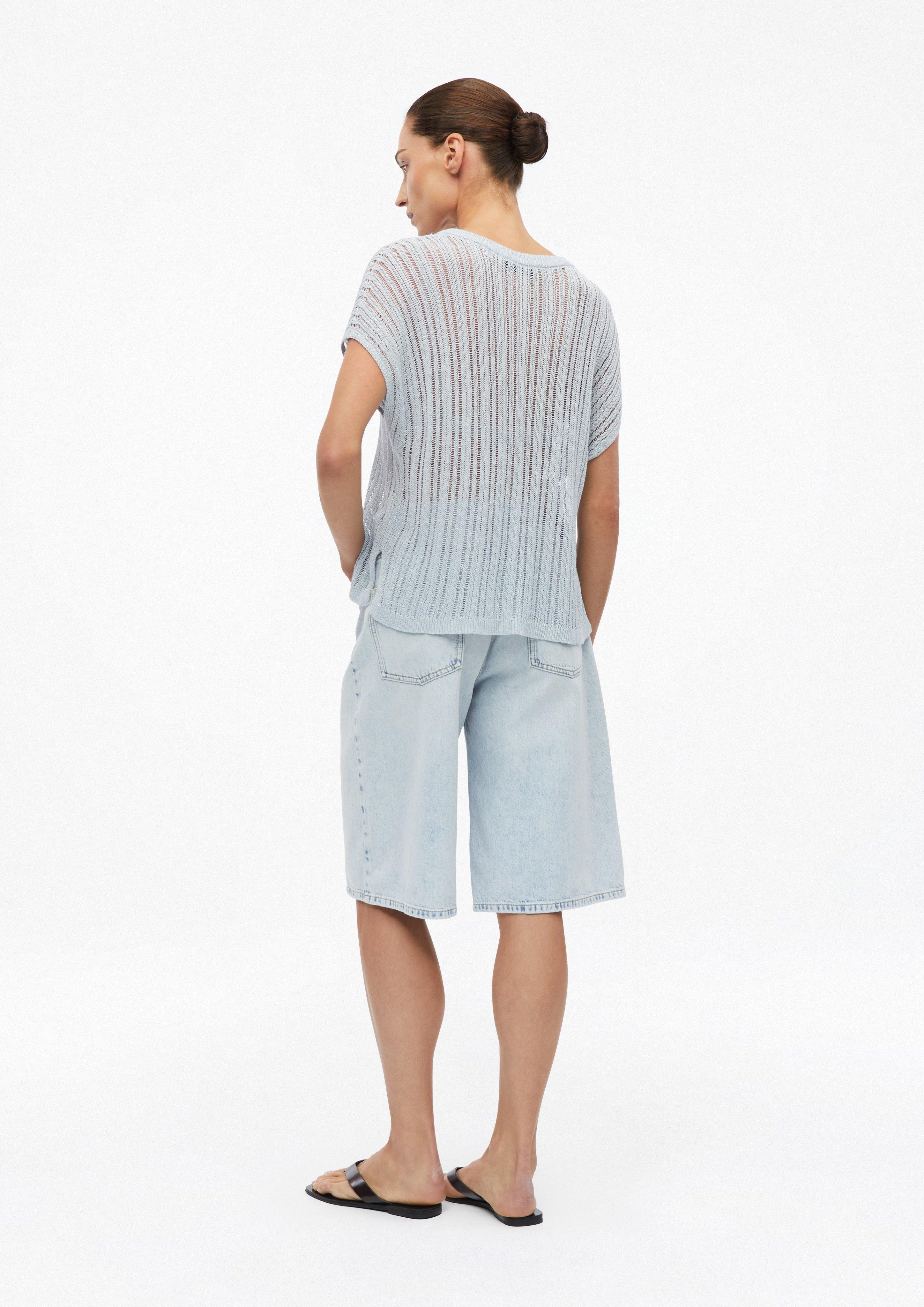 Poncho aus Viskosemix mit Glitzergarn in blau von COMMA
