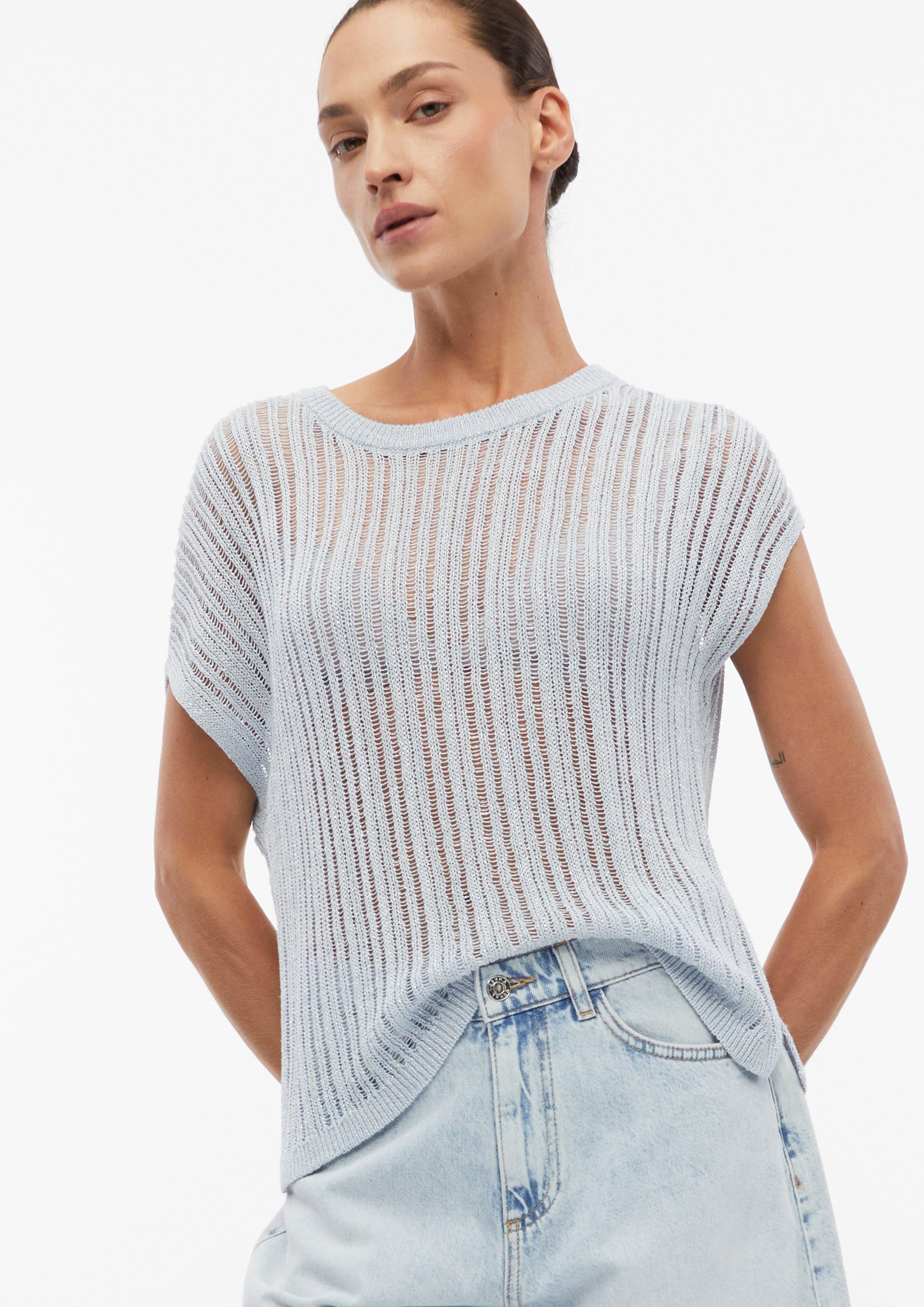 Poncho aus Viskosemix mit Glitzergarn in blau von COMMA