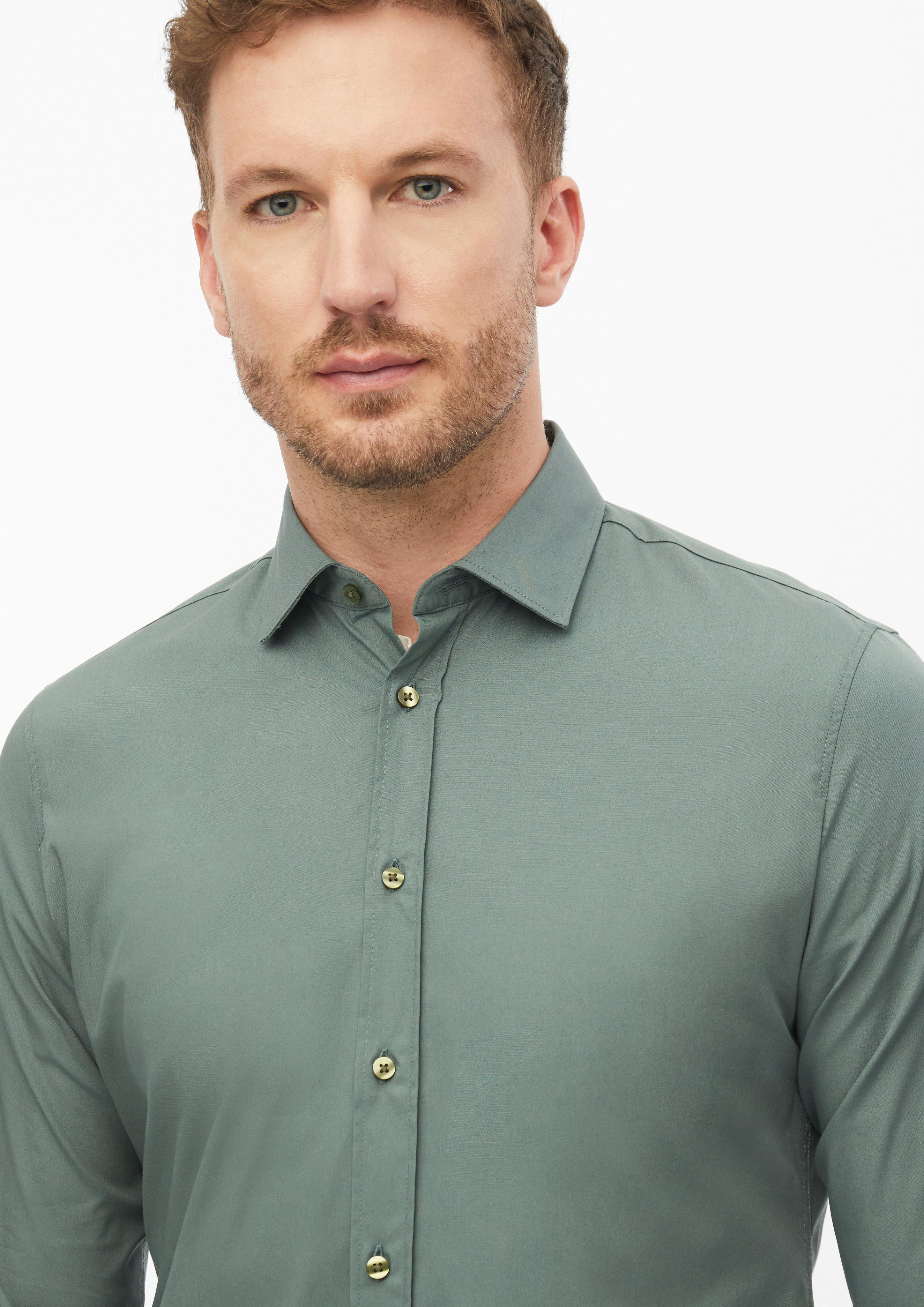 Hommes Coupe ajustée : chemise en coton stretch en pétrole de s.Oliver BLACK LABEL