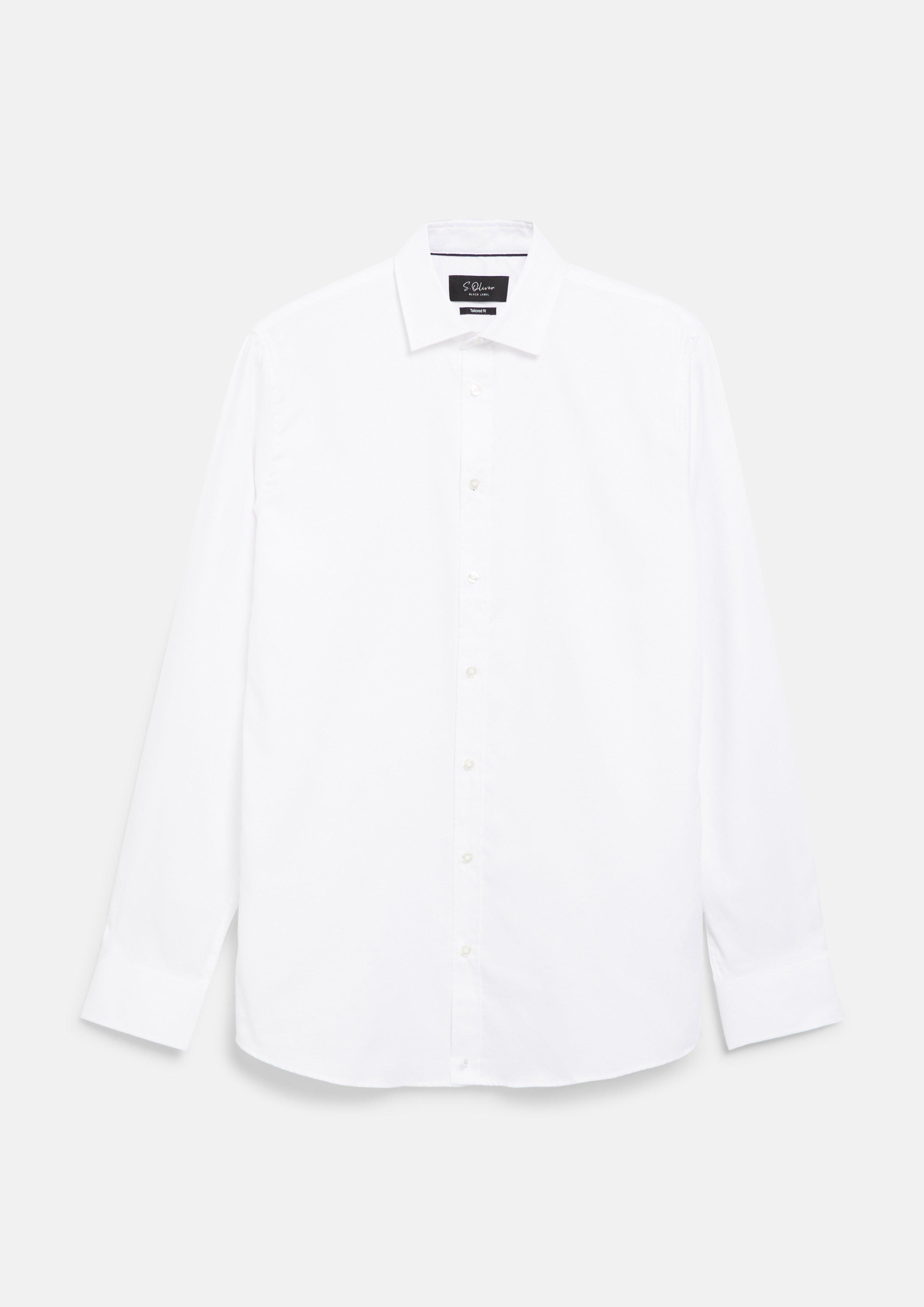 Coupe ajustée : chemise structurée en Comfort Stretch en blanc de s.Oliver BLACK LABEL