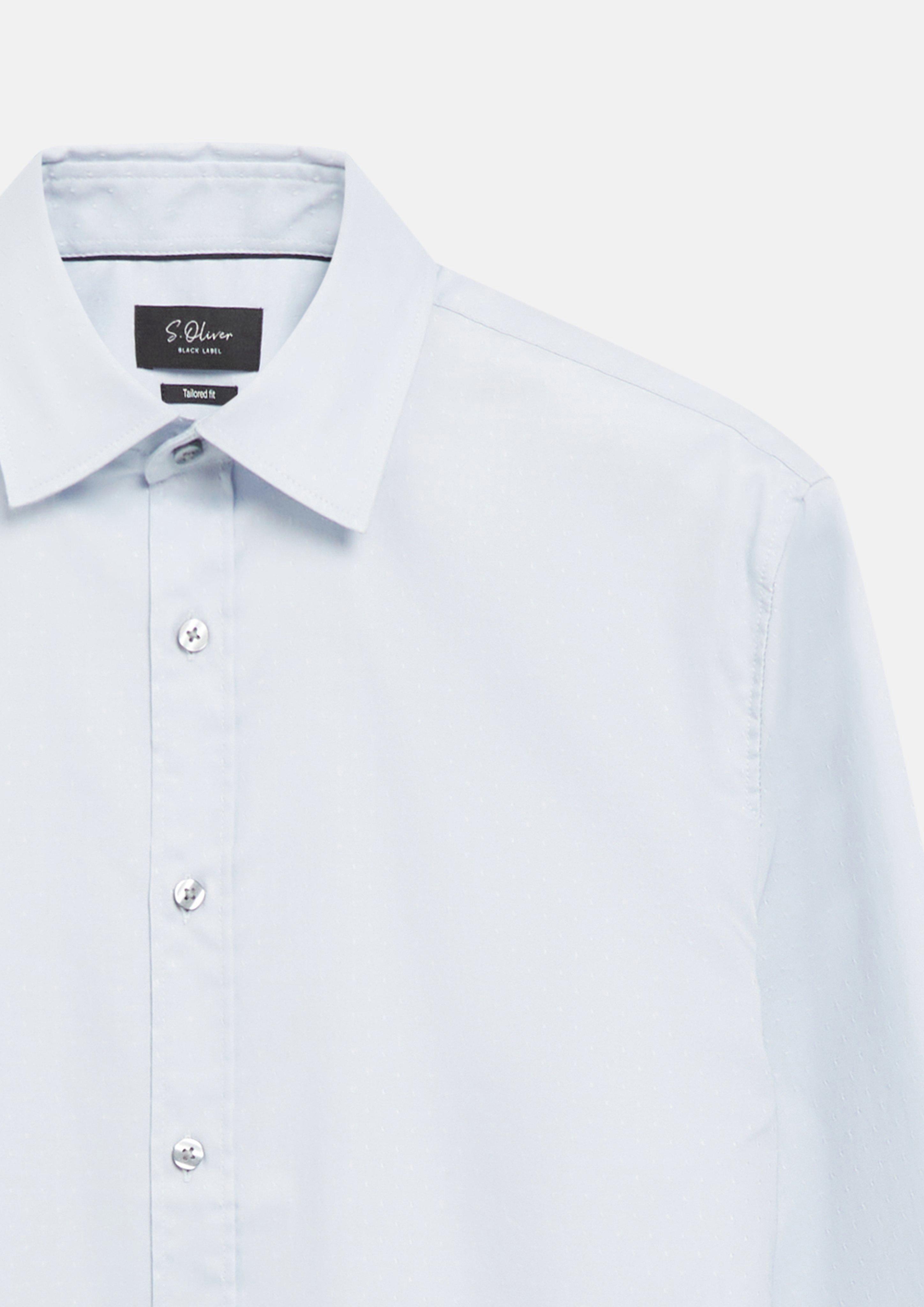 Men Tailored Fit: Structured Shirt Made from Comfort Stretch in blue by s.Oliver BLACK LABEL