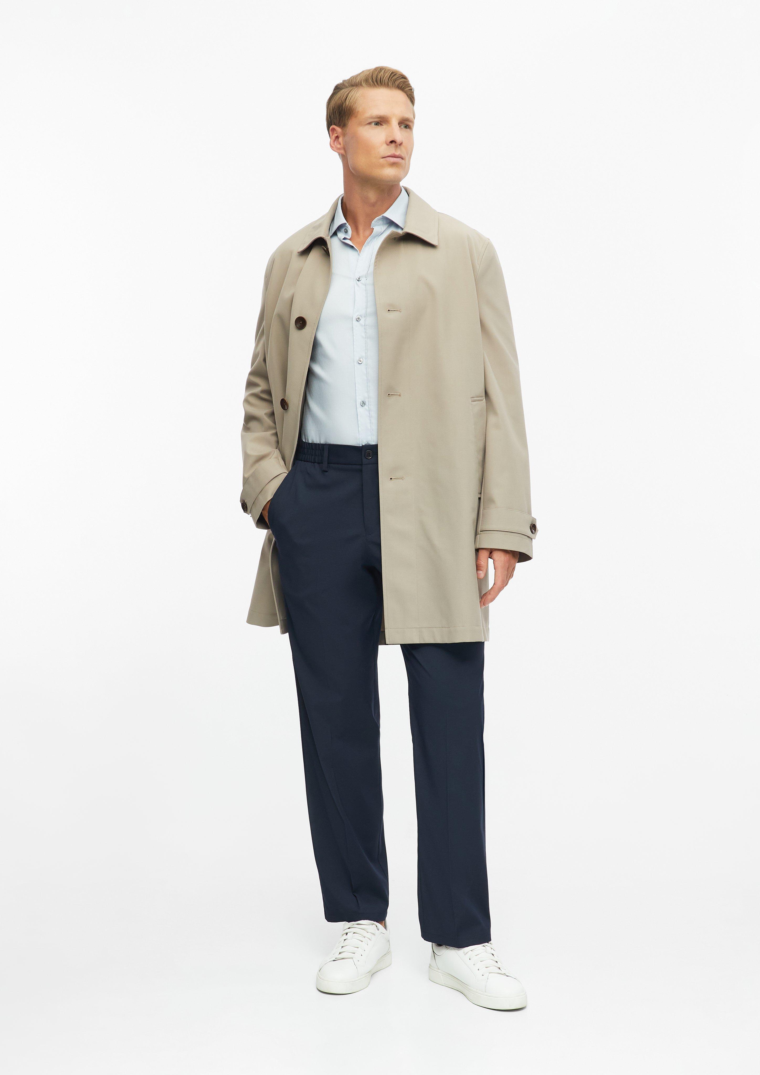 Herren Tailored Fit: Strukturiertes Hemd aus Comfort Stretch in blau von s.Oliver BLACK LABEL