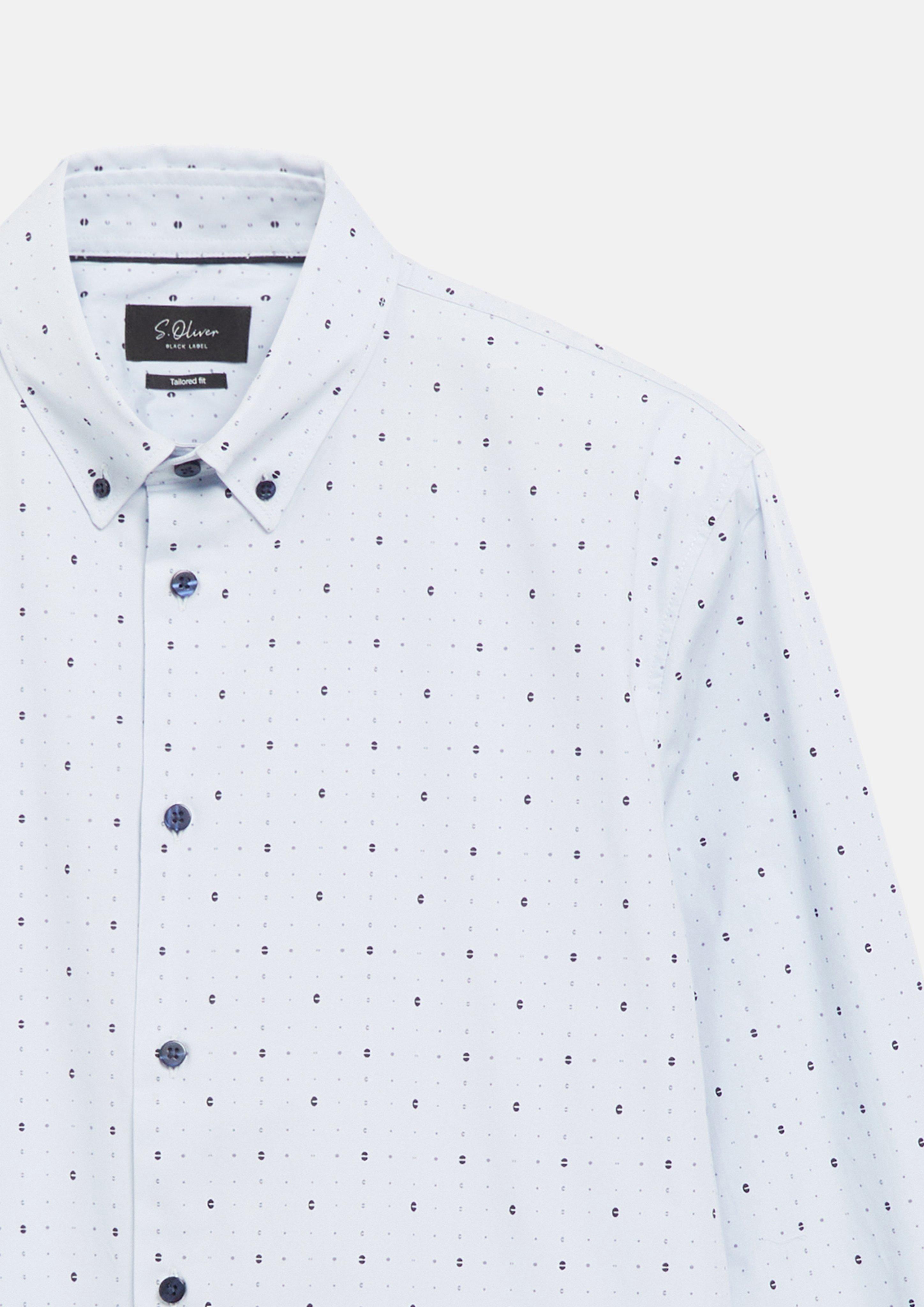 Herren Tailored Fit: Button-down-Hemd aus Comfort Stretch in blau von s.Oliver BLACK LABEL