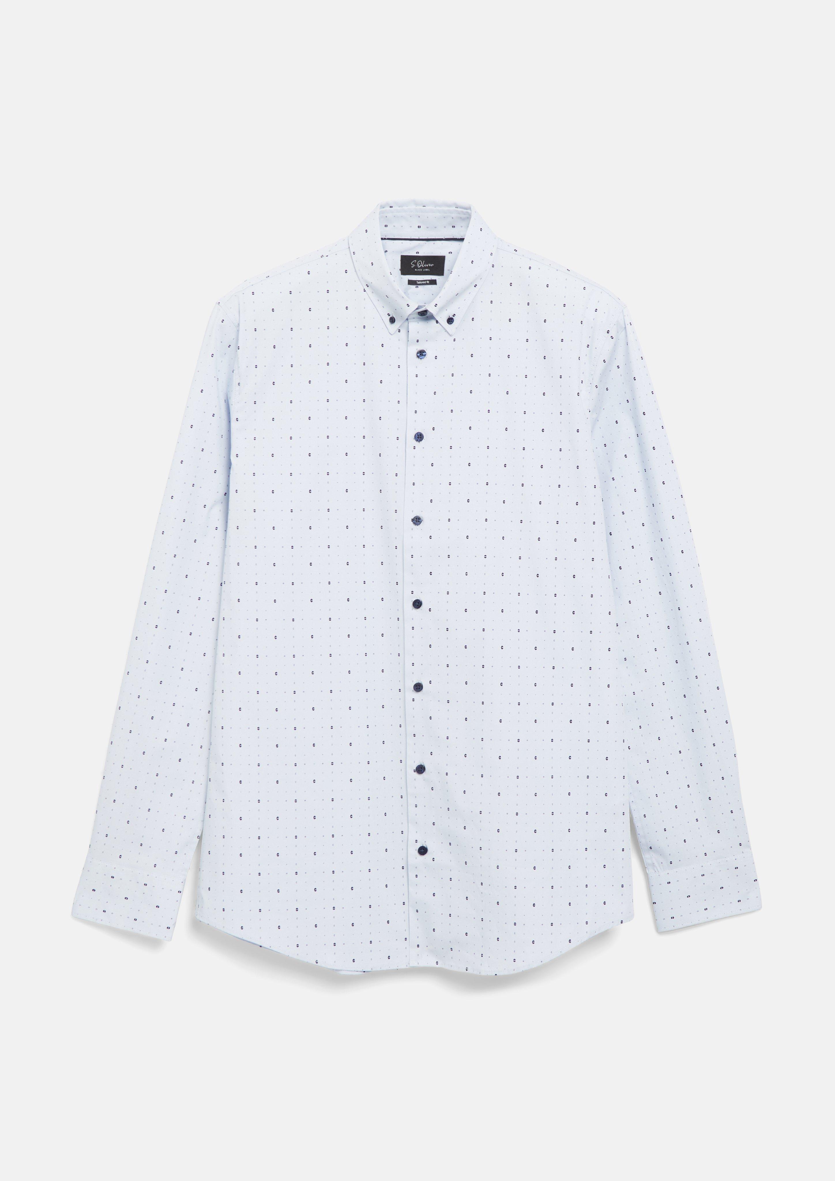 Coupe ajustée : chemise boutonnée en Comfort Stretch en bleu clair de s.Oliver BLACK LABEL