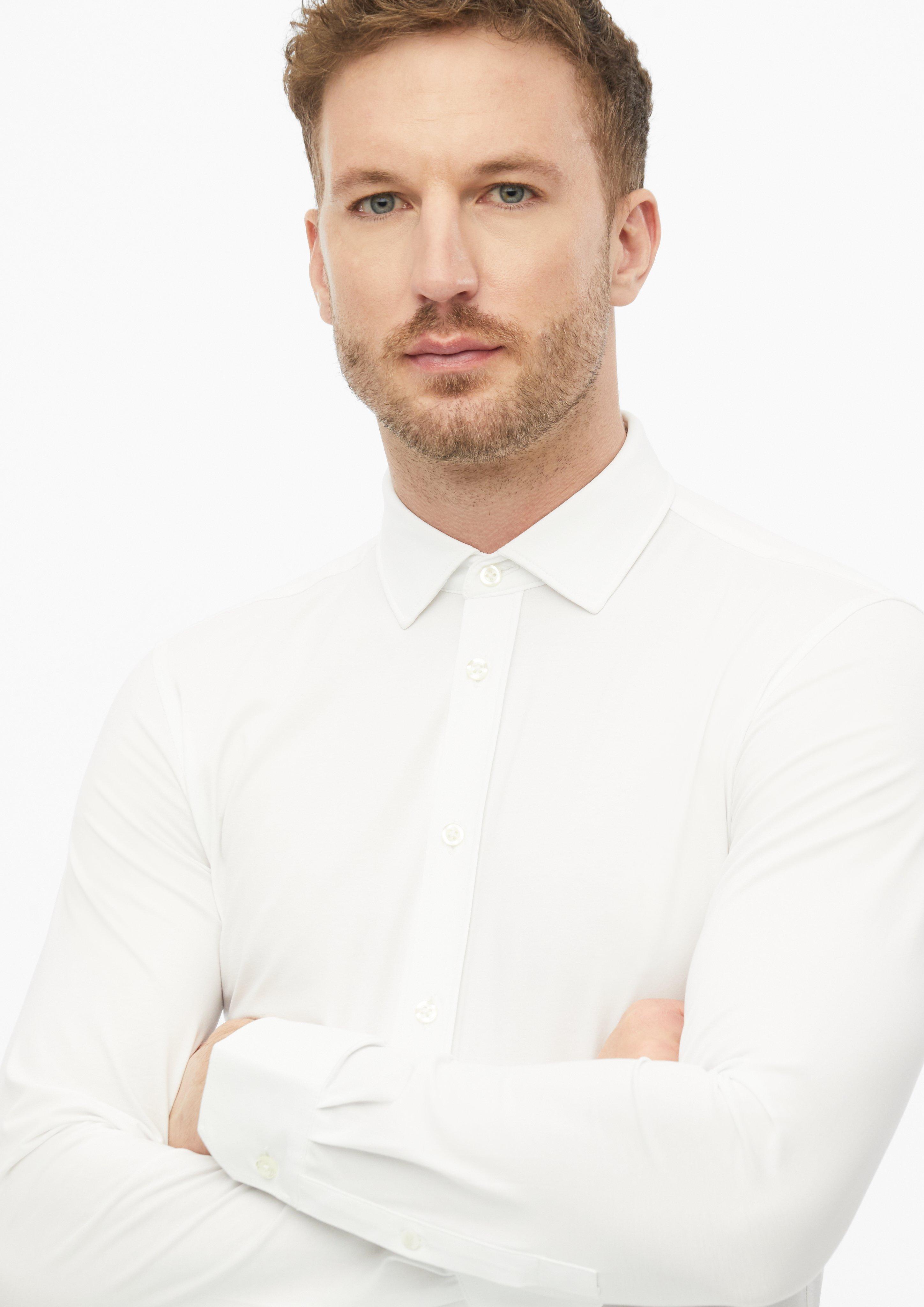 Herren Tailored Fit: Hemd mit Kentkragen in weiß von s.Oliver BLACK LABEL