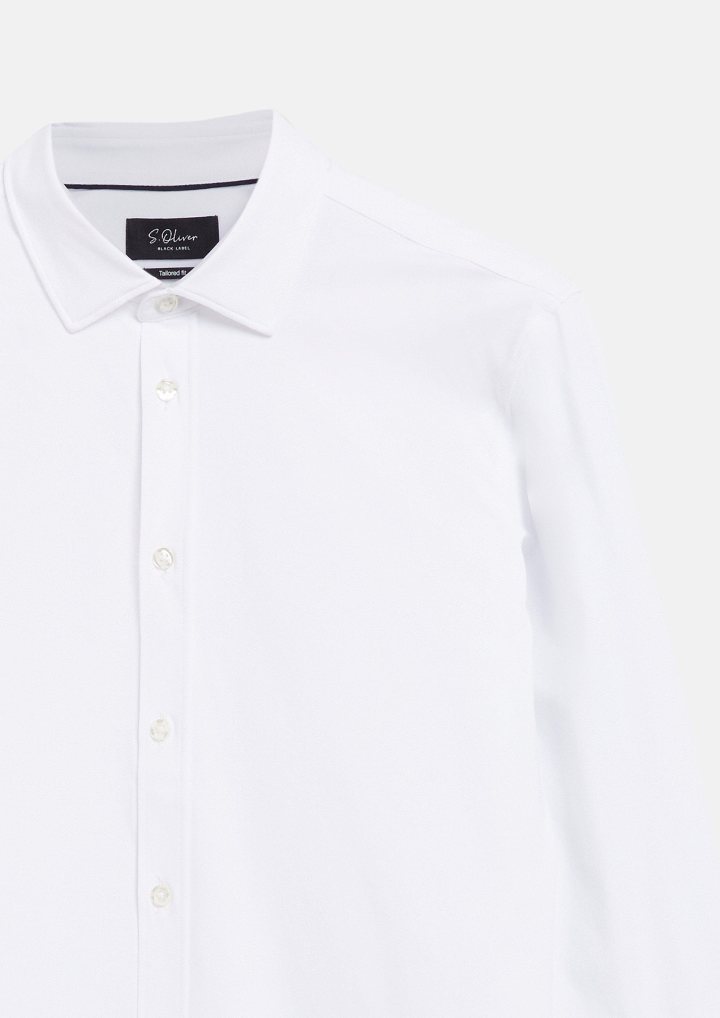 Herren Tailored Fit: Hemd mit Kentkragen in weiß von s.Oliver BLACK LABEL