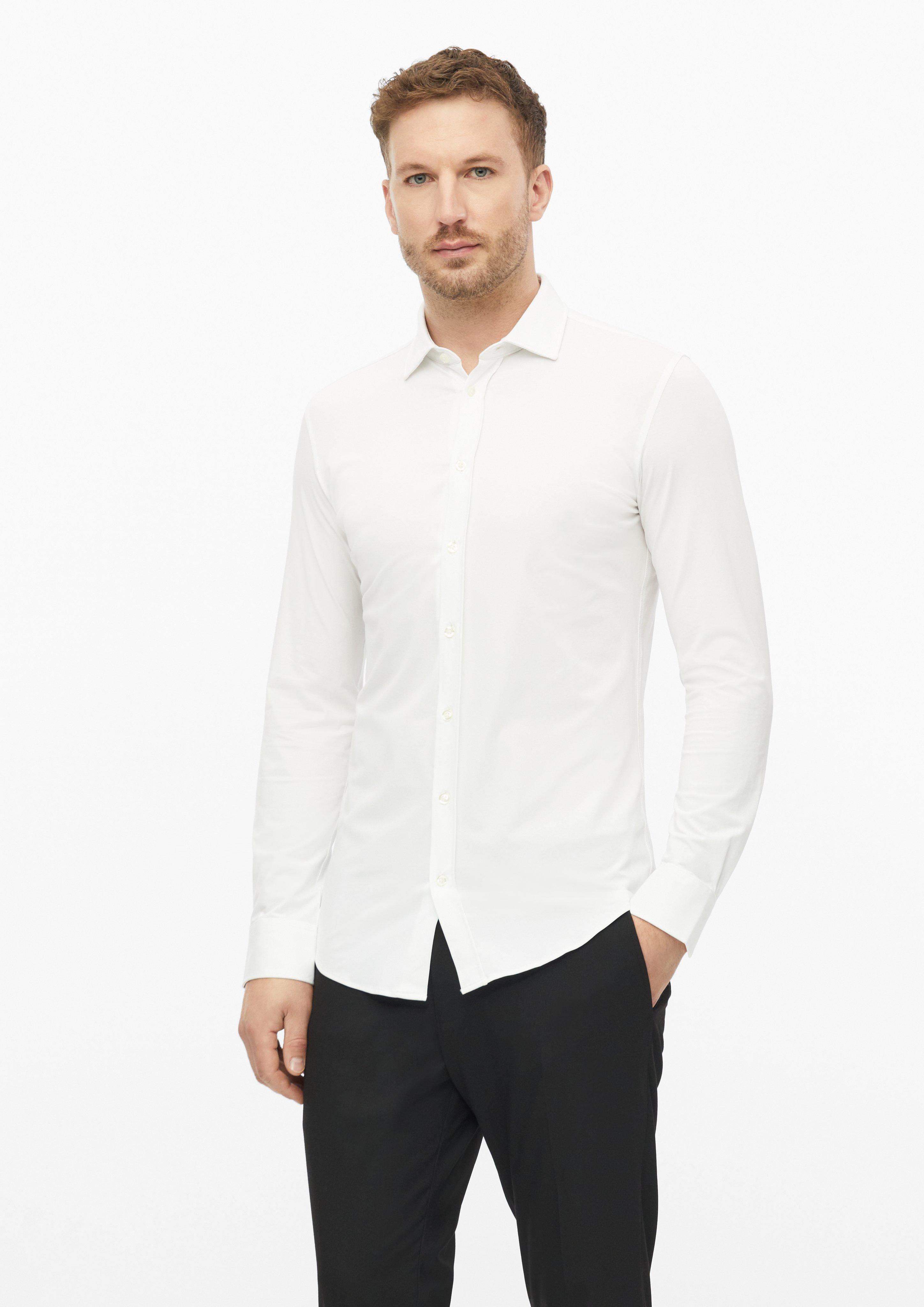 Tailored Fit: Srajca s kent ovratnikom v barvi belo od s.Oliver BLACK LABEL