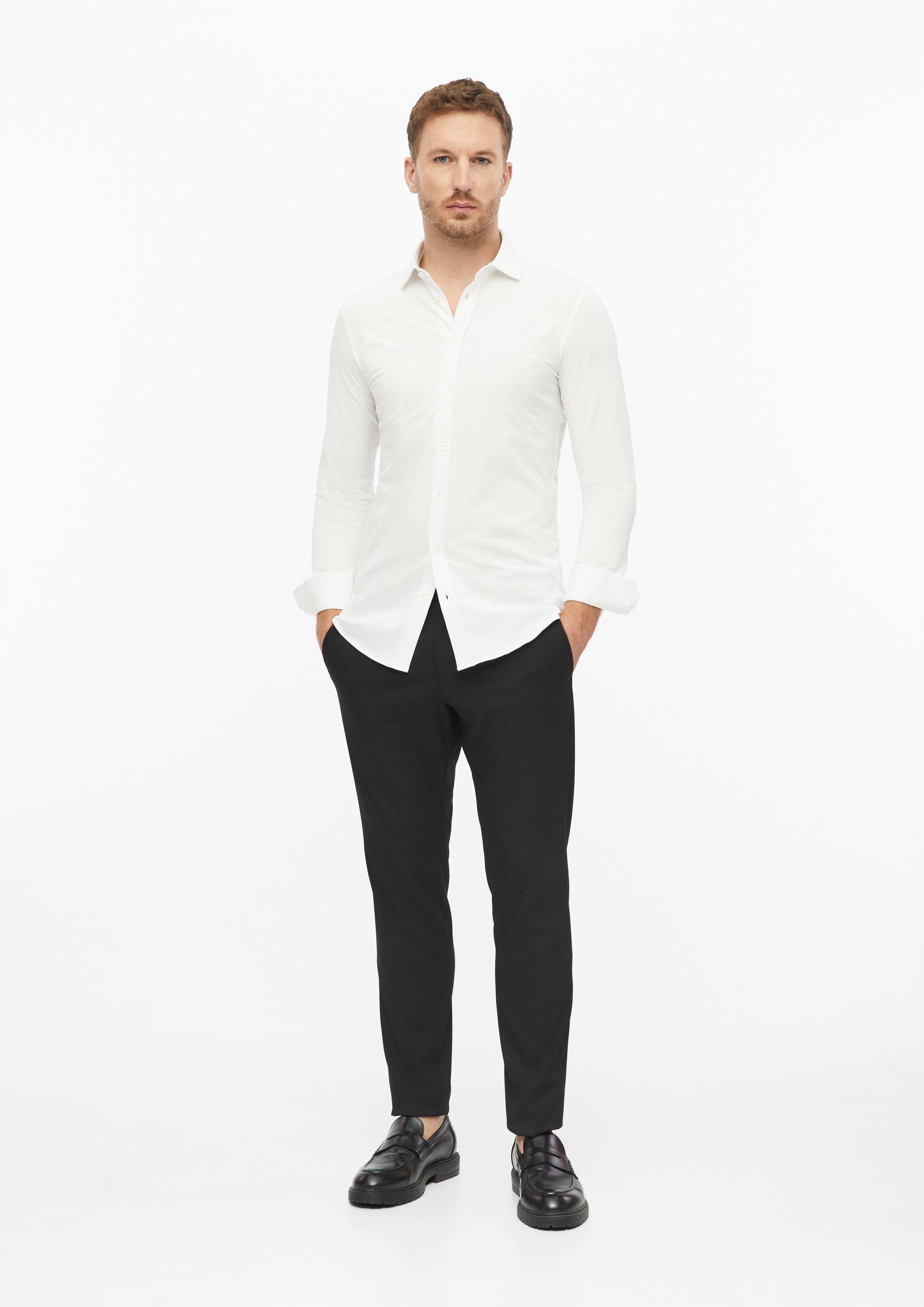 Herren Tailored Fit: Hemd mit Kentkragen in weiß von s.Oliver BLACK LABEL
