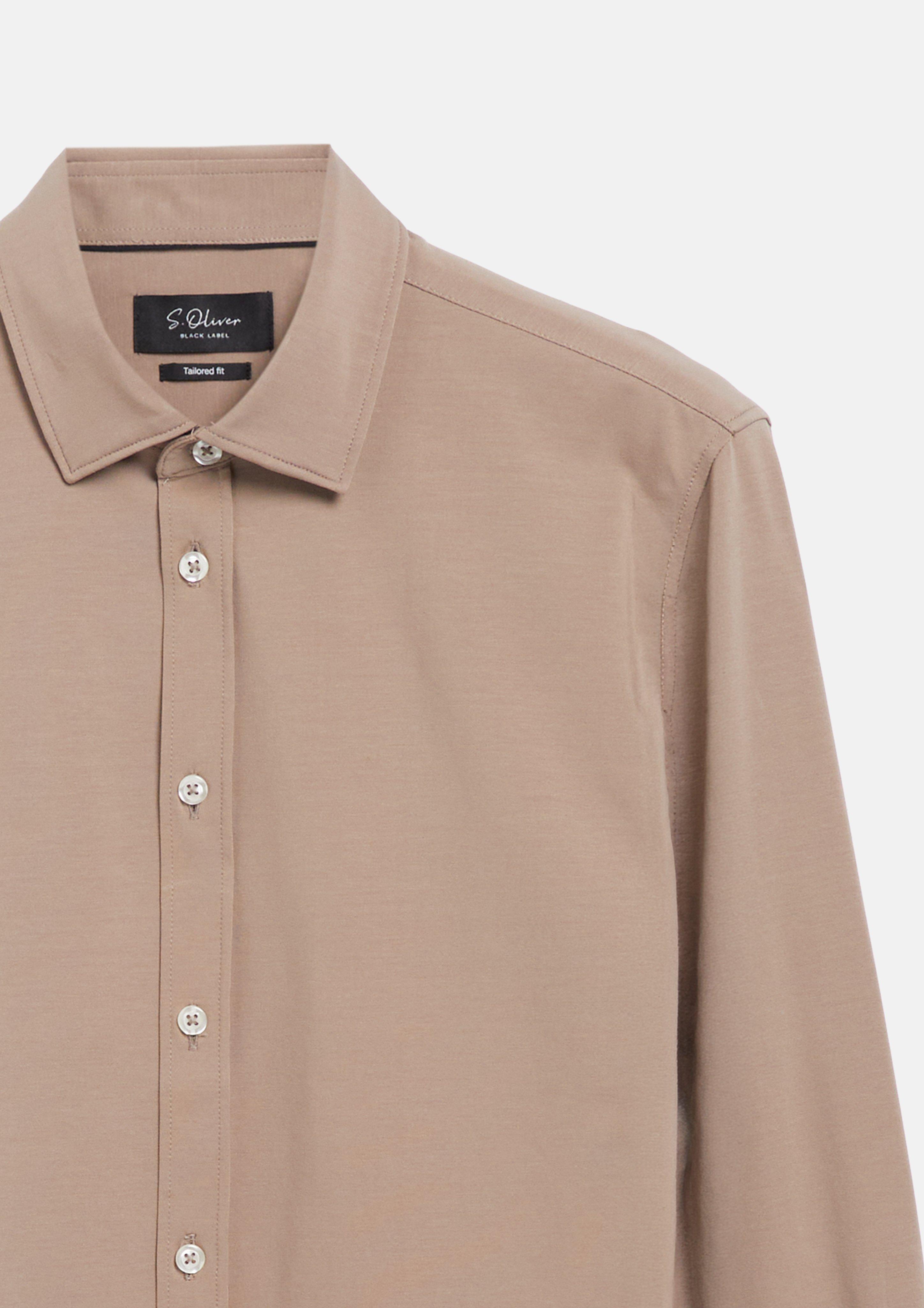 Herren Tailored Fit: Hemd mit Kentkragen in braun von s.Oliver BLACK LABEL