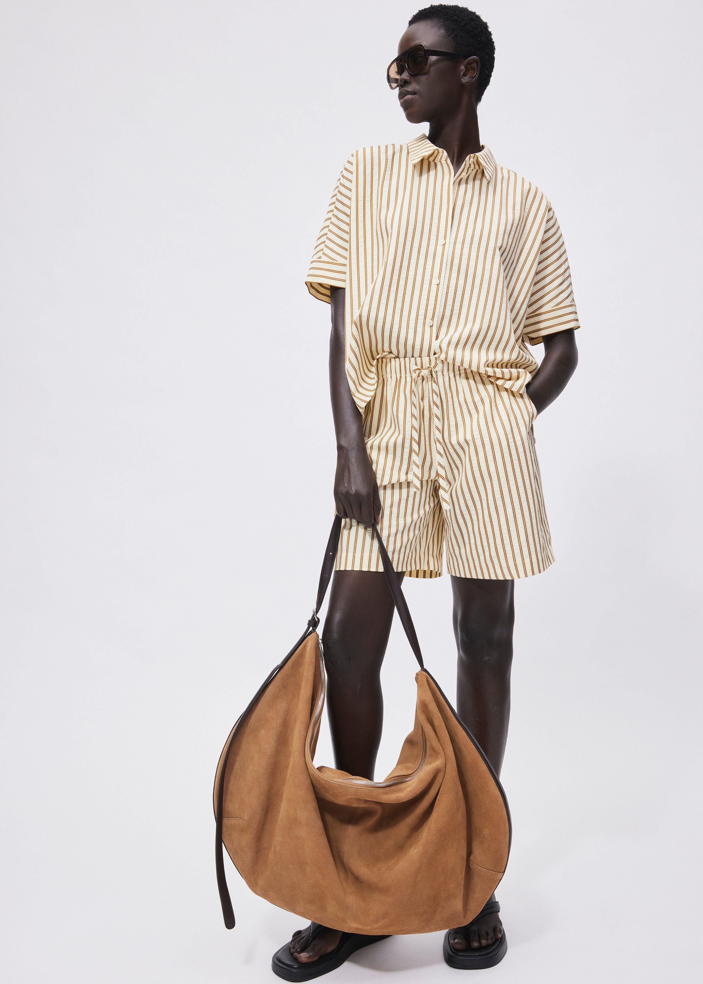 Strukturierte Streifenbluse im Oversize Fit in  von COMMA