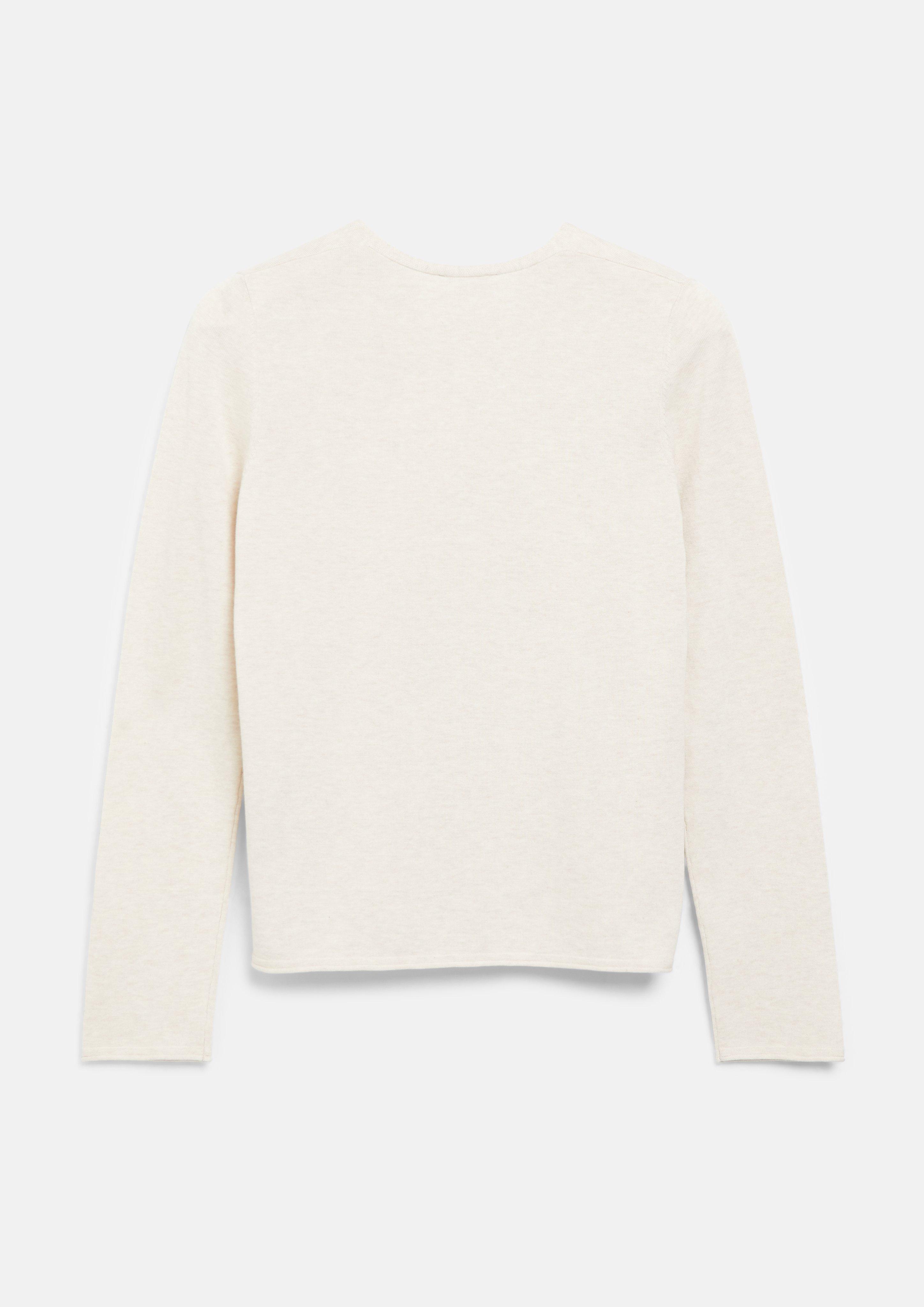 Dames Gebreide trui met V-hals en gerolde randen in beige van s.Oliver