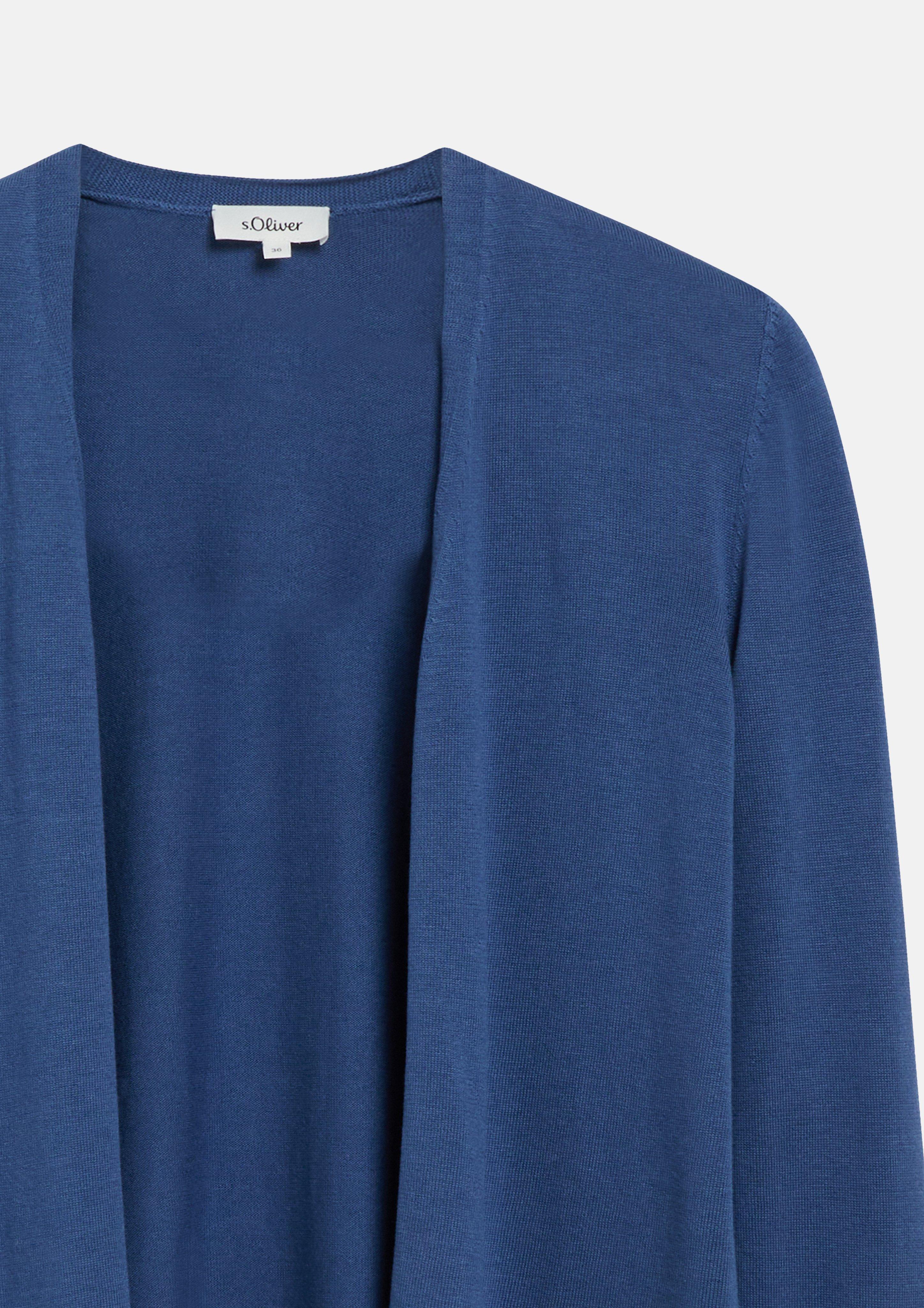 Femmes Cardigan en maille fine et douce avec bords roulés en bleu de s.Oliver
