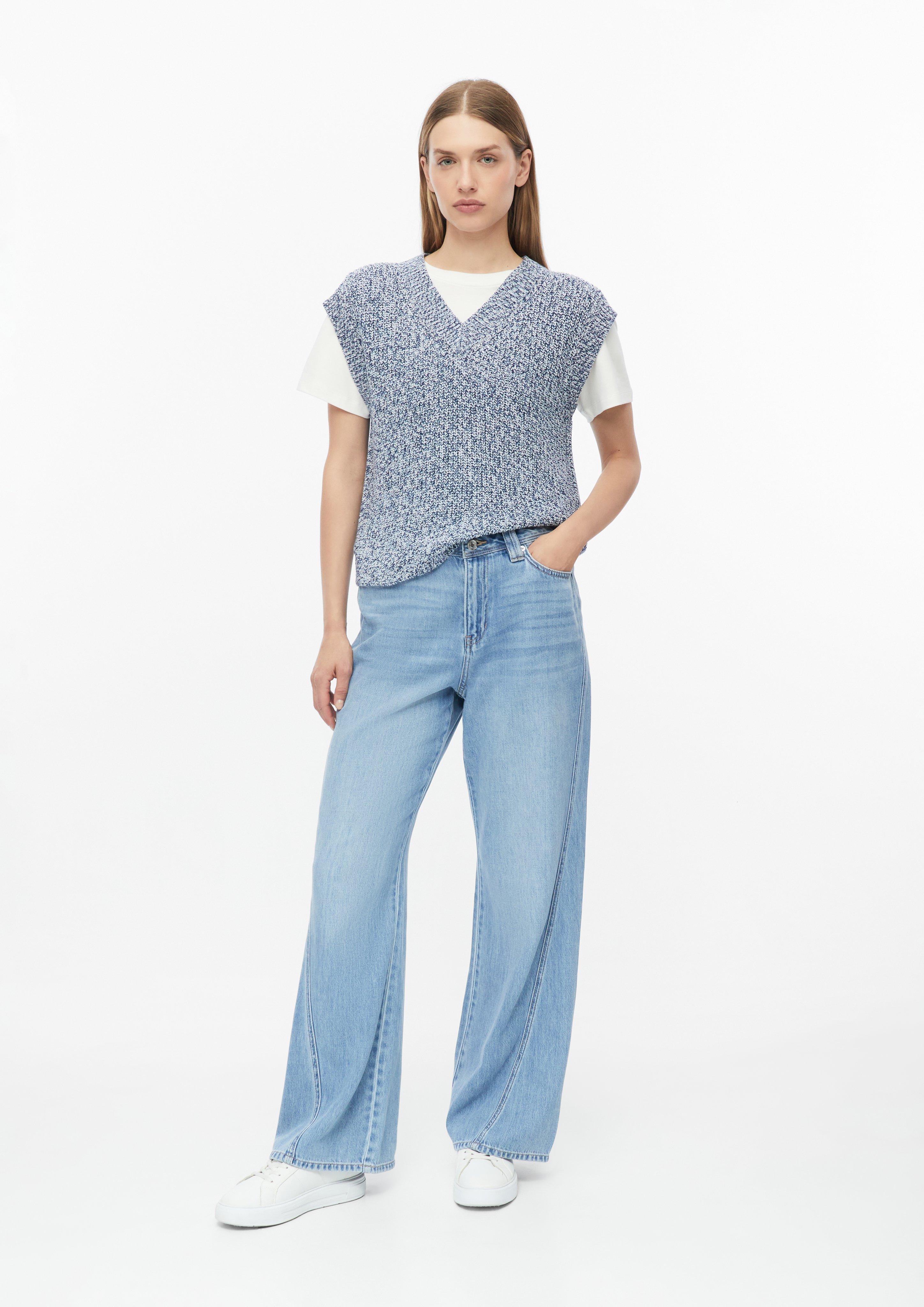 Femmes Gilet en maille ajourée en bleu de s.Oliver