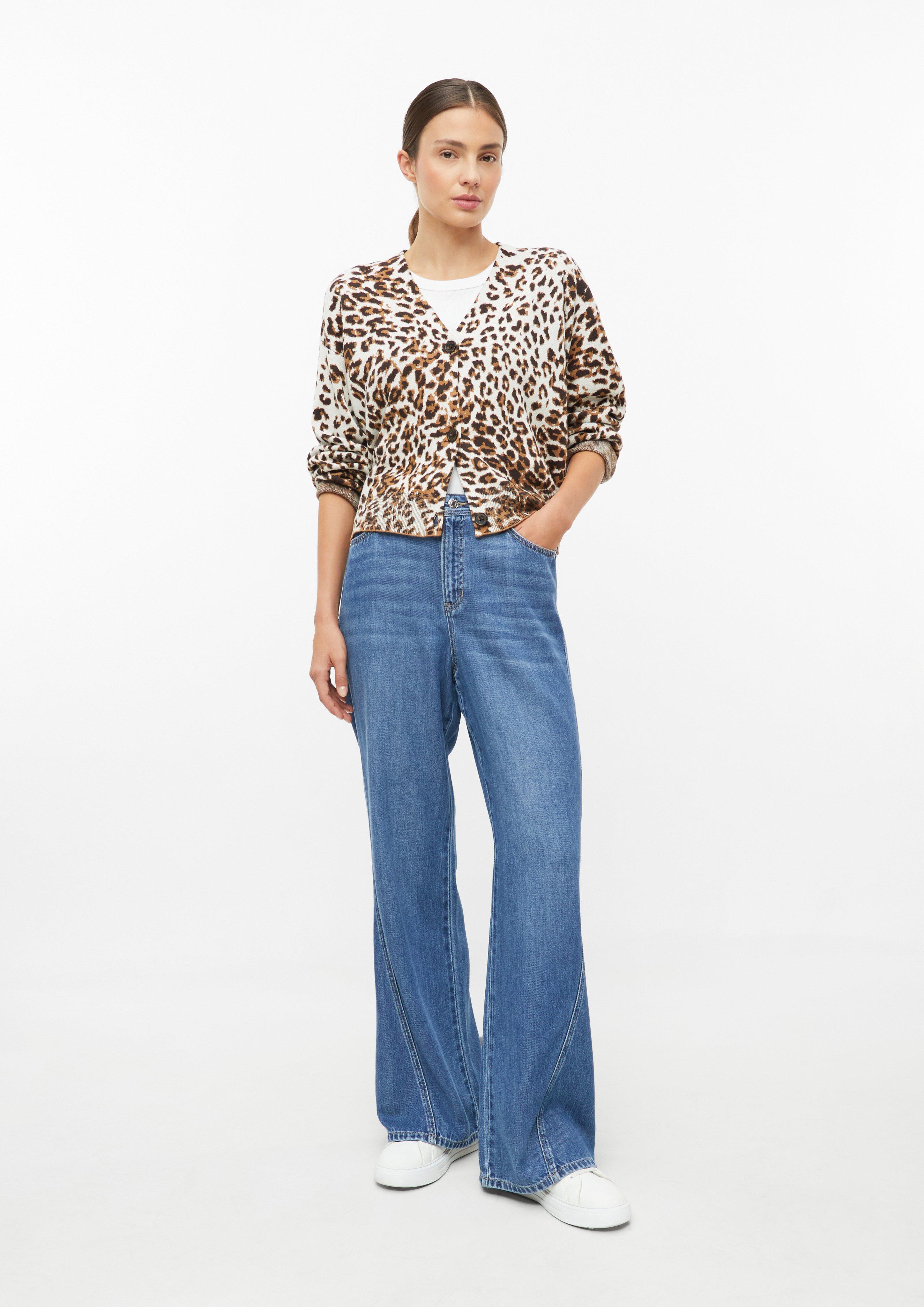 Dames Vest met luipaardjacquardpatroon in crème van s.Oliver