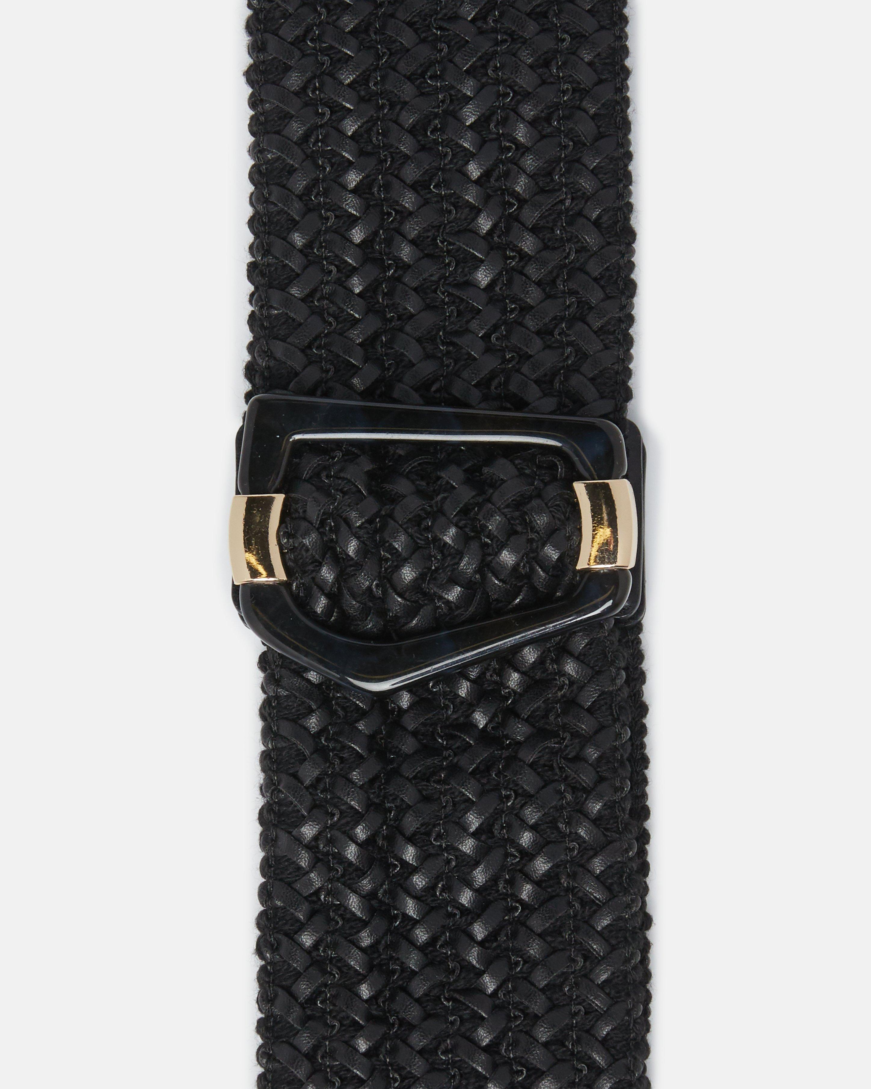 Ceinture élastique à l'aspect tressé en noir de COMMA