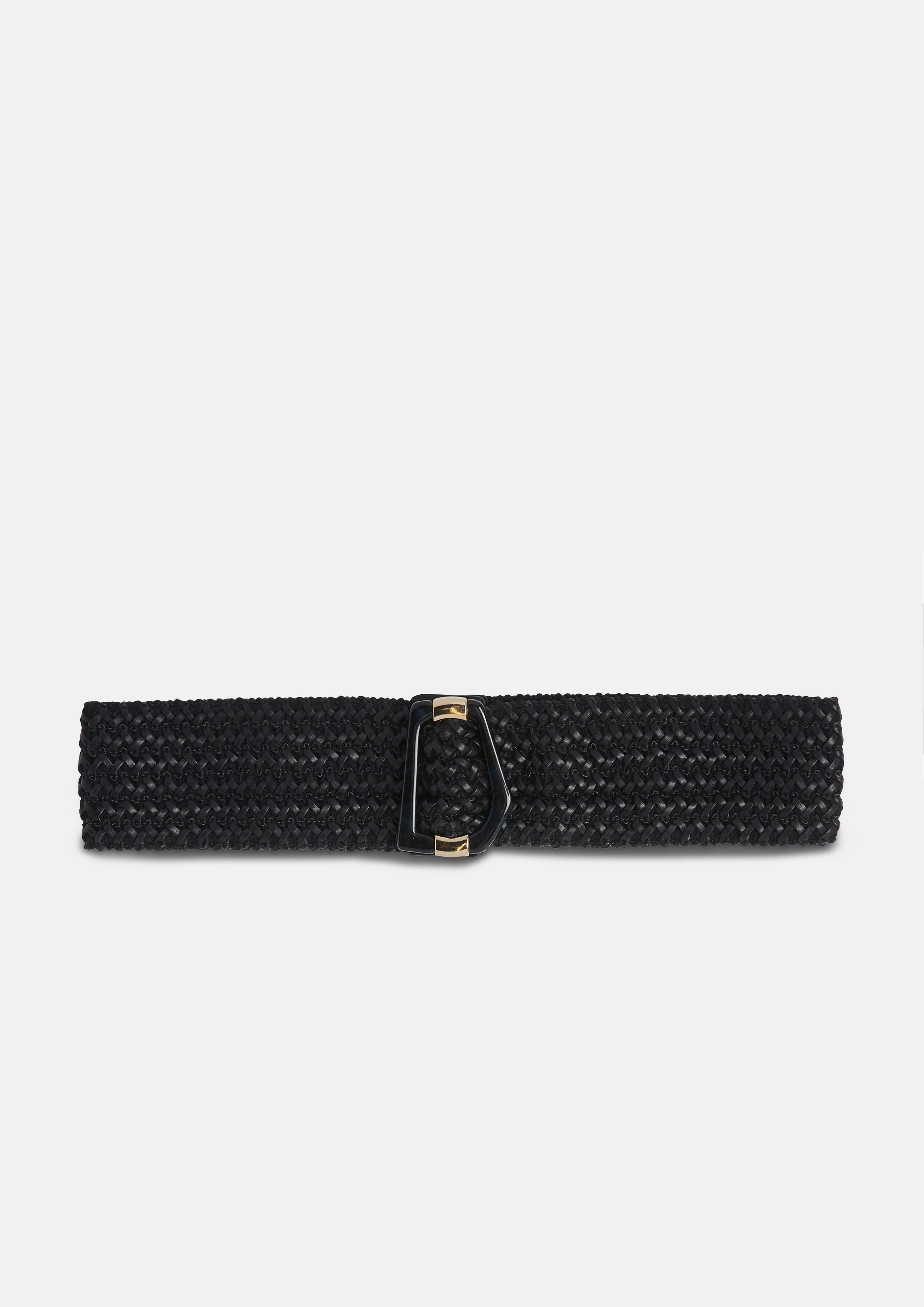 Ceinture élastique à l'aspect tressé en noir de COMMA
