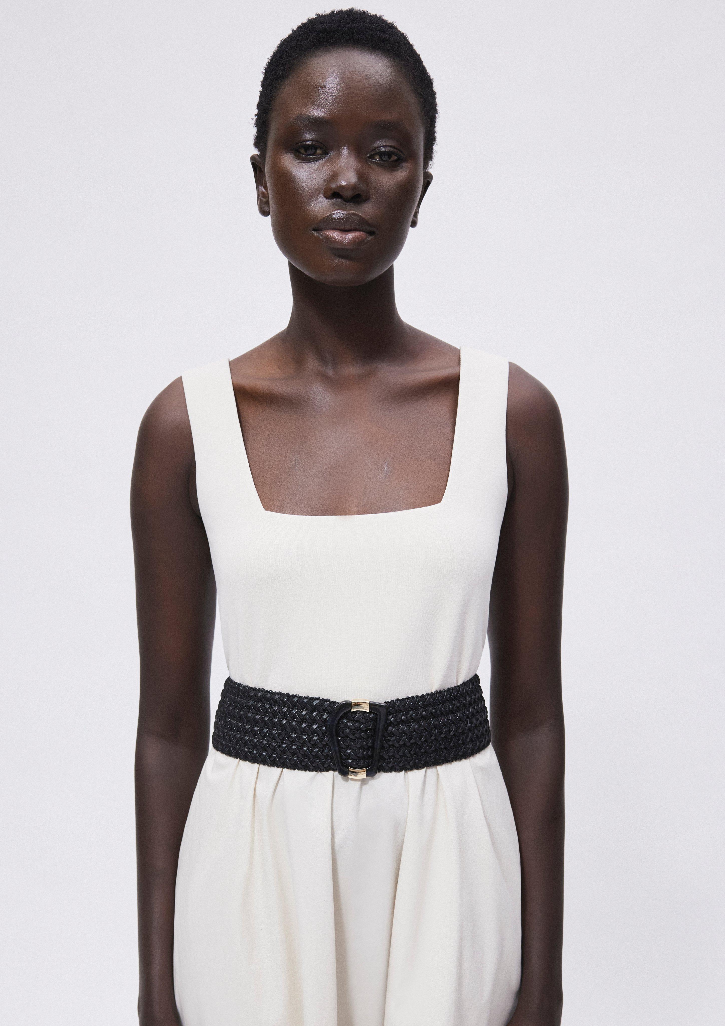 Ceinture élastique à l'aspect tressé en noir de COMMA