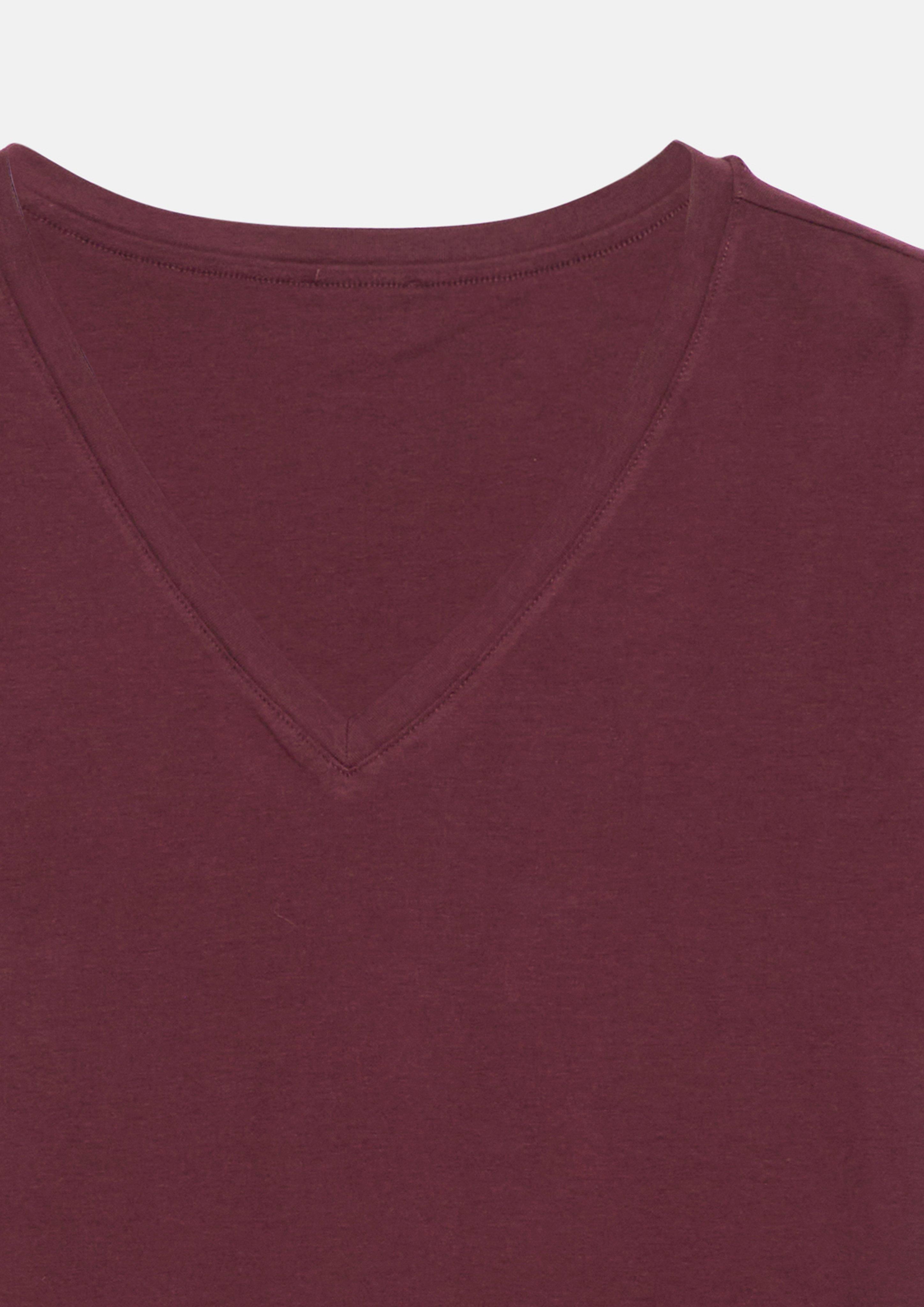 Damen T-Shirt mit V-Ausschnitt in rot von s.Oliver