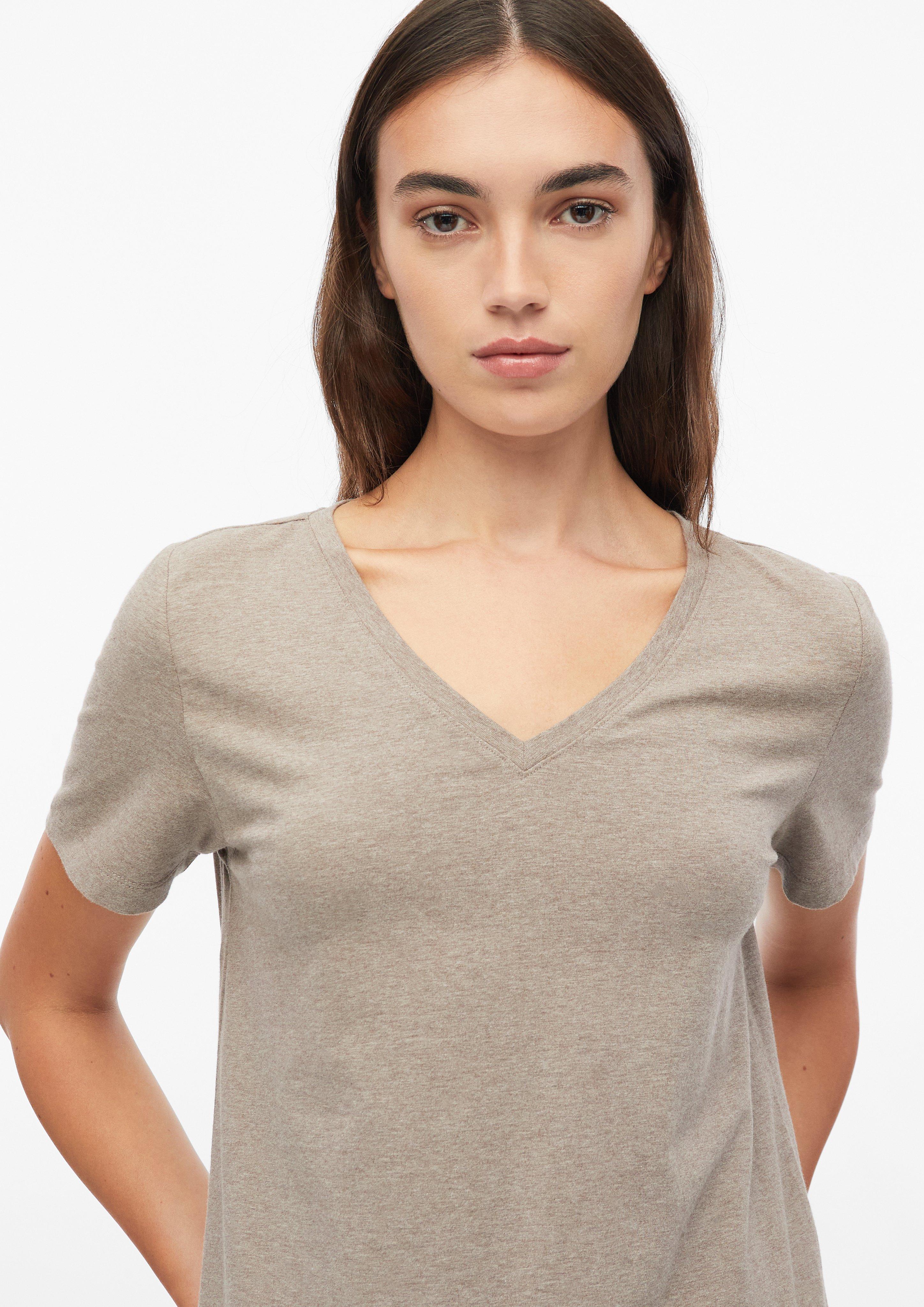 Damen T-Shirt mit V-Ausschnitt in braun von s.Oliver
