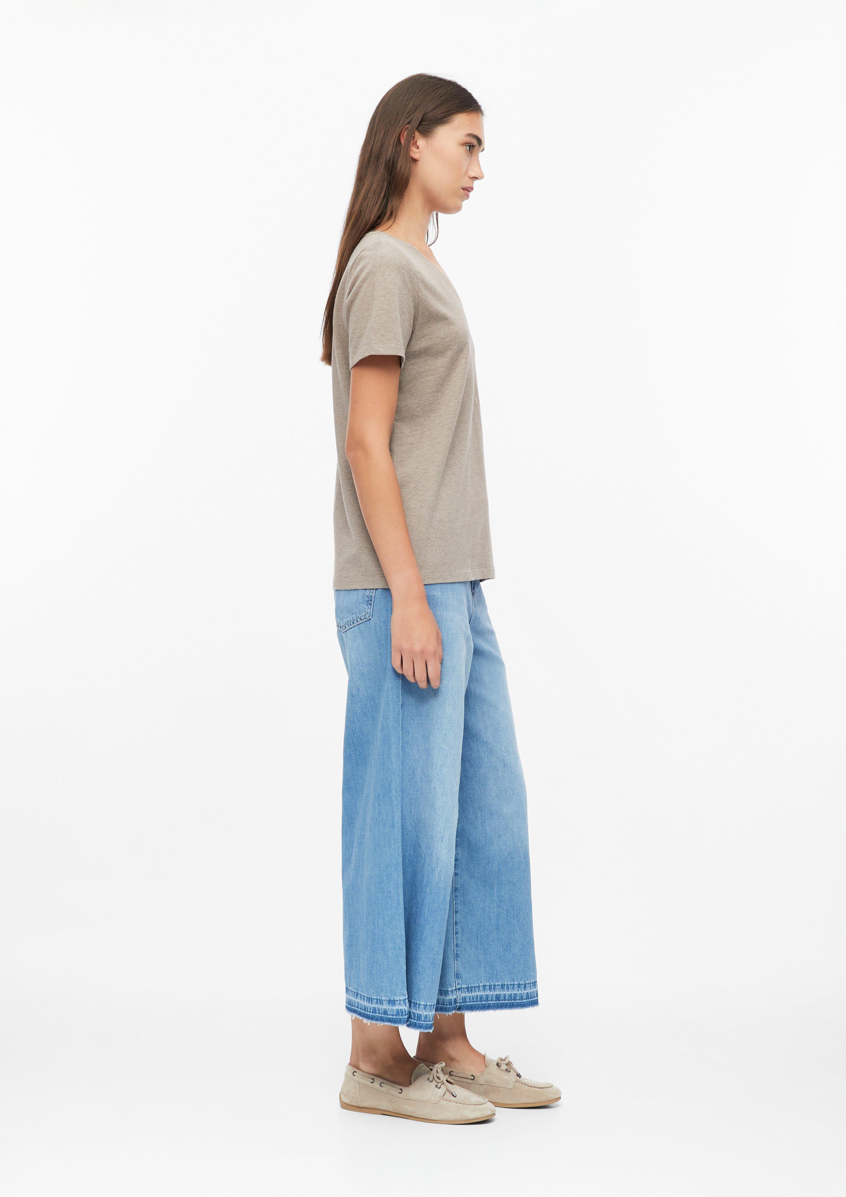 Damen T-Shirt mit V-Ausschnitt in braun von s.Oliver