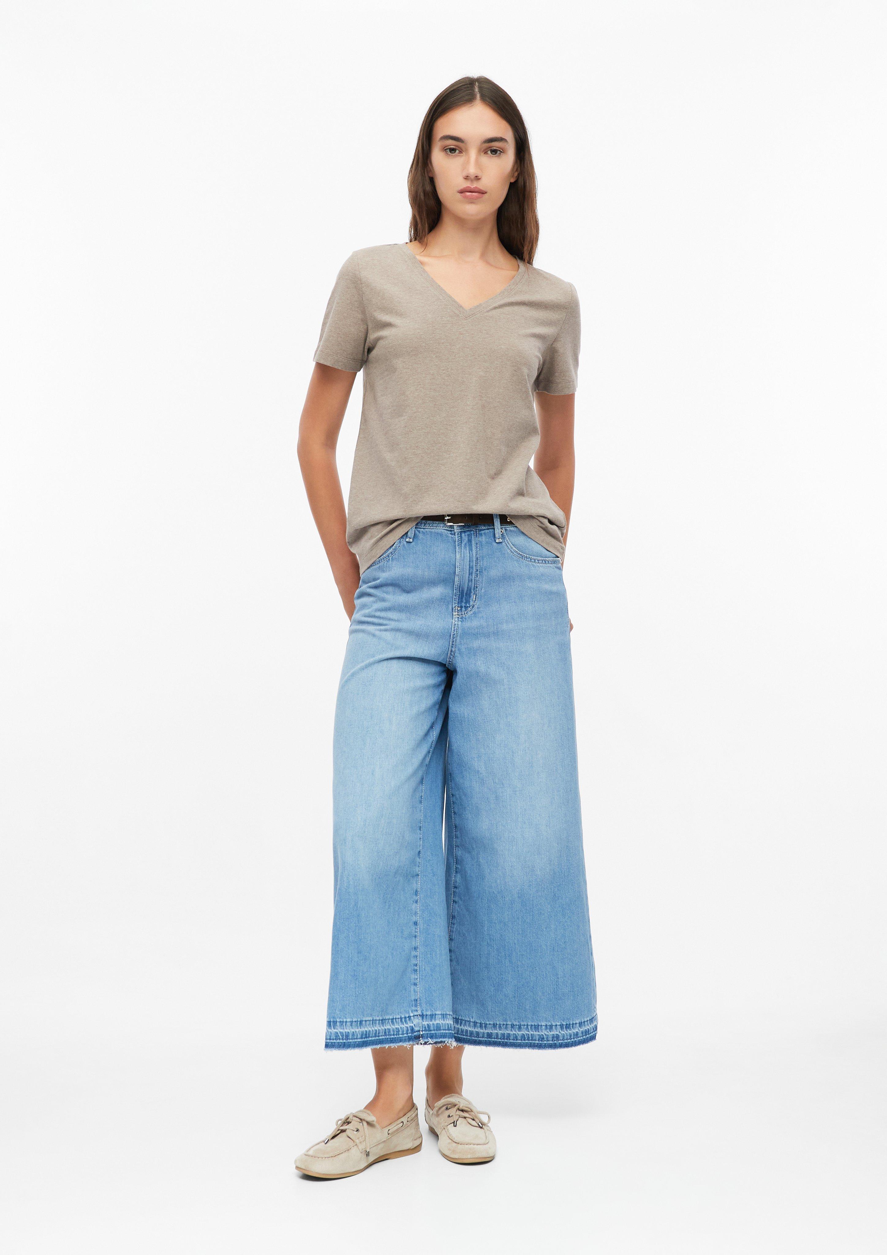 Damen T-Shirt mit V-Ausschnitt in braun von s.Oliver