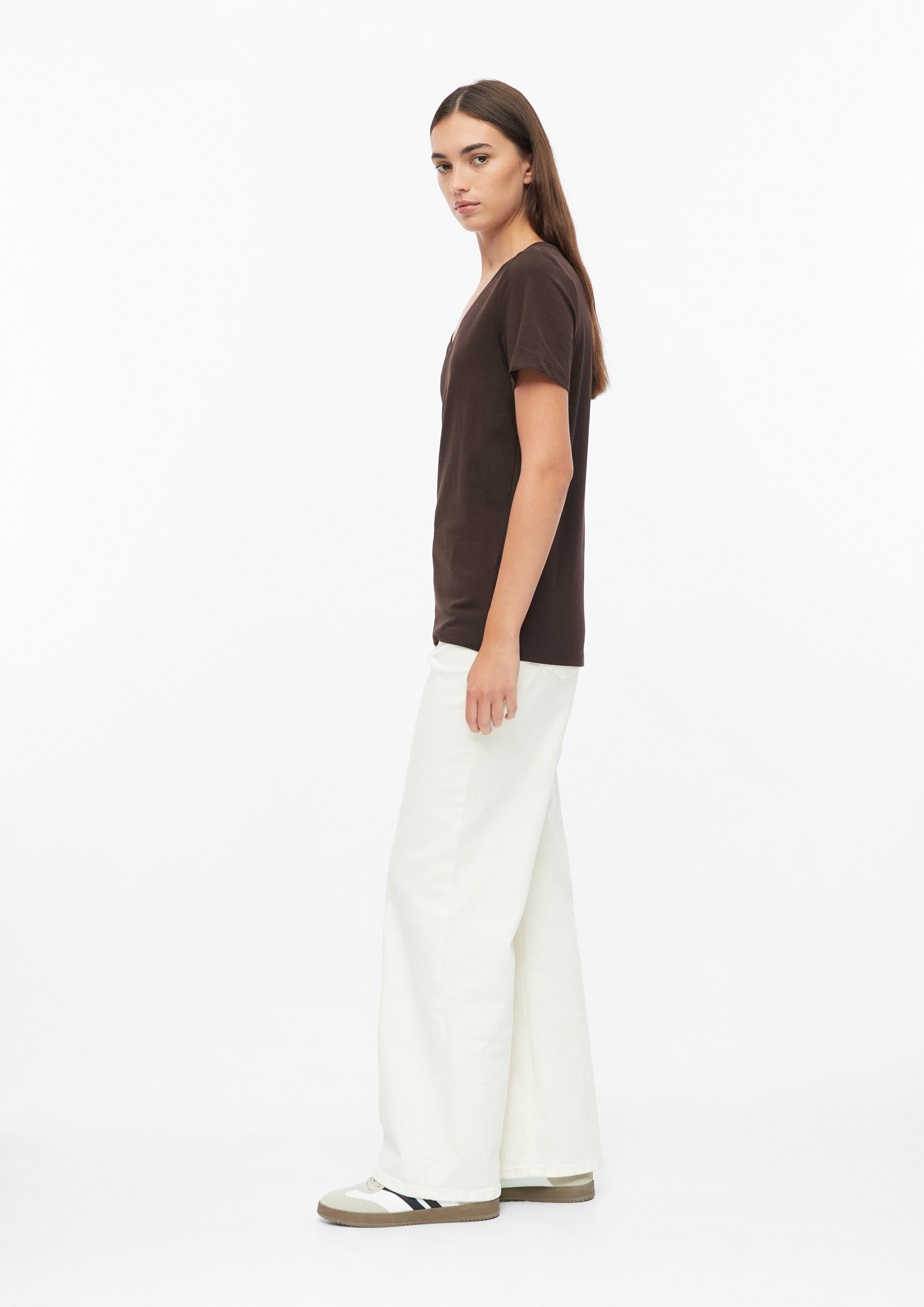 Damen T-Shirt mit V-Ausschnitt in braun von s.Oliver
