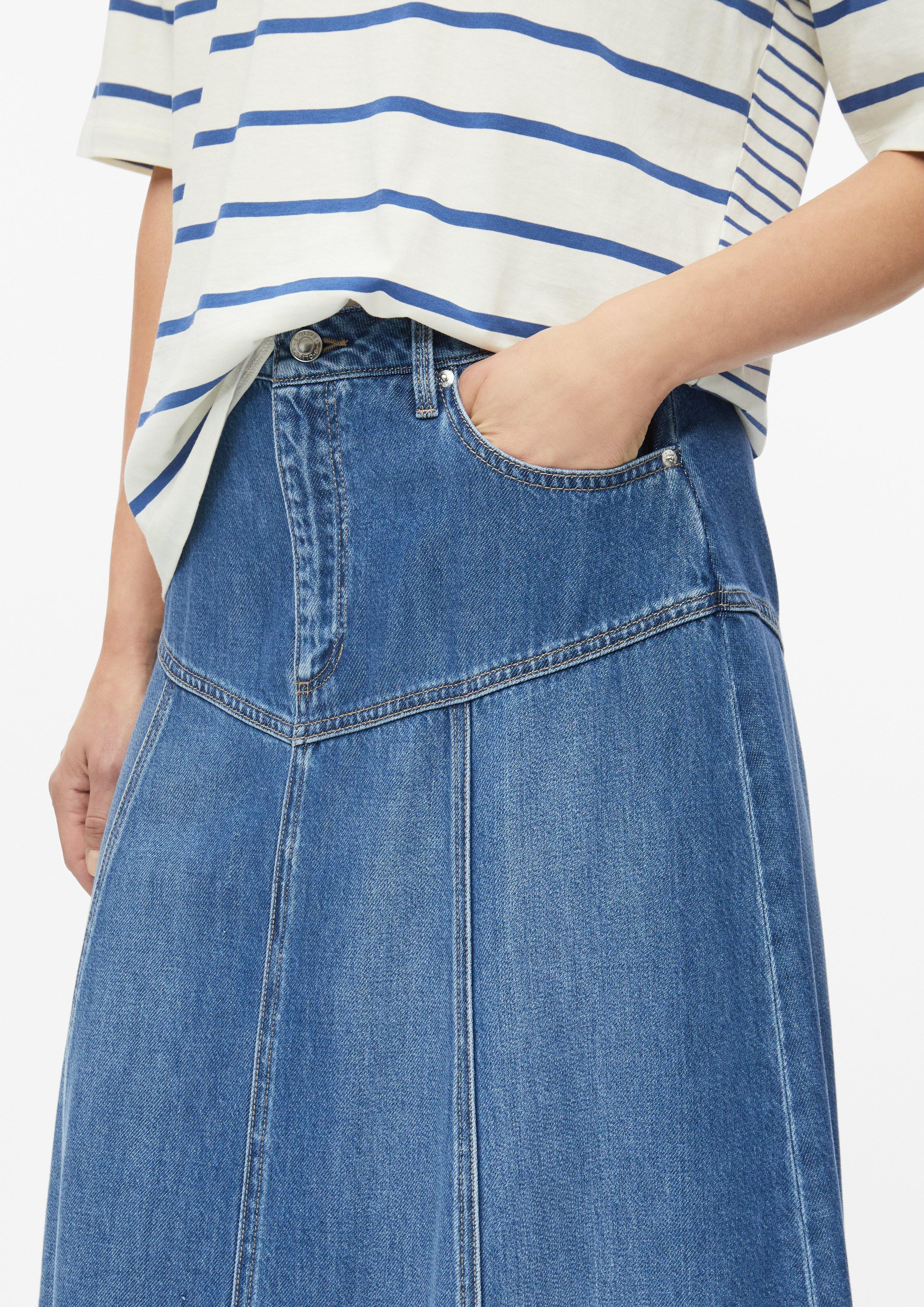 Dames Uitlopende jeansrok met hoge taille in blauw van s.Oliver