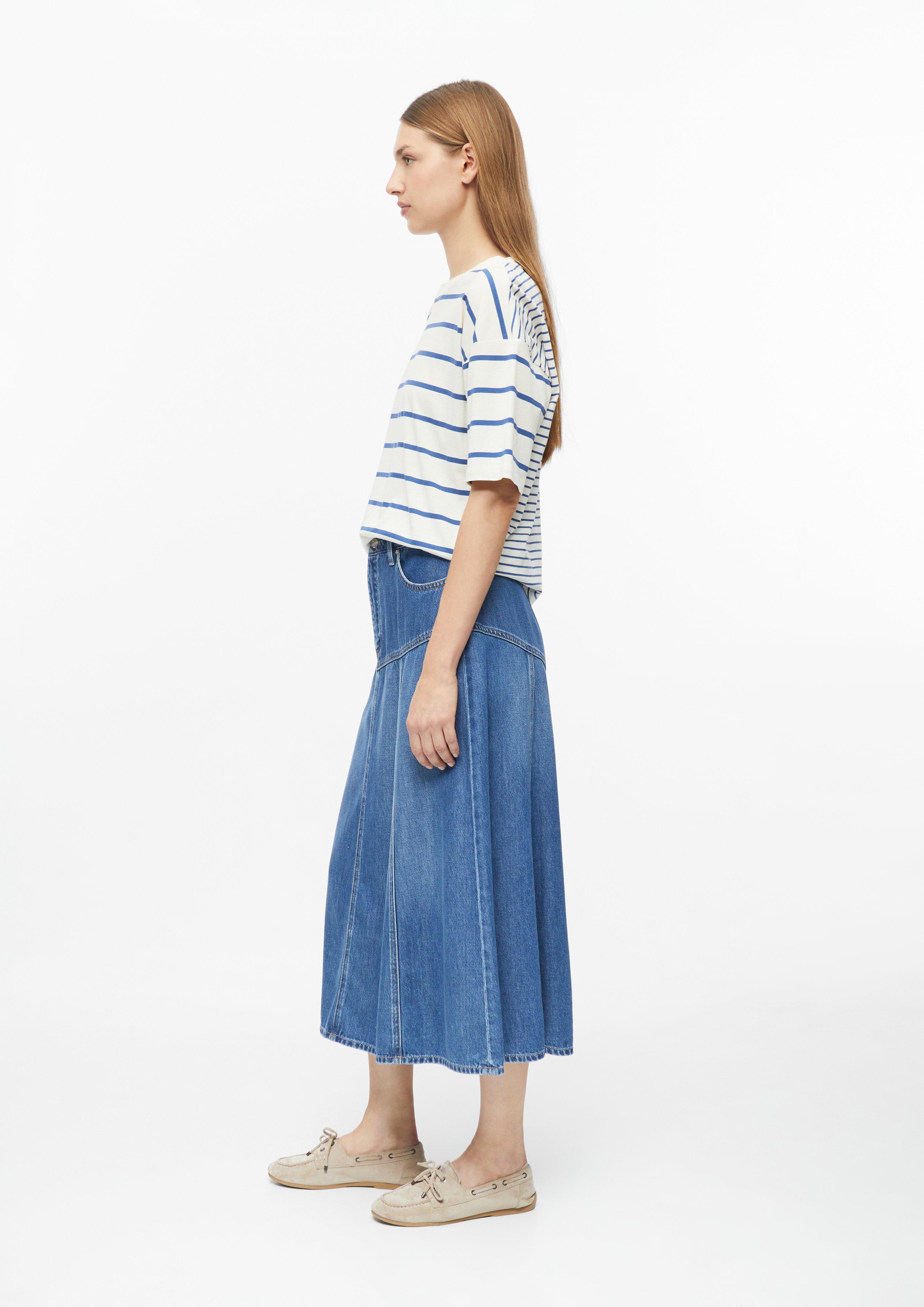 Dames Uitlopende jeansrok met hoge taille in blauw van s.Oliver