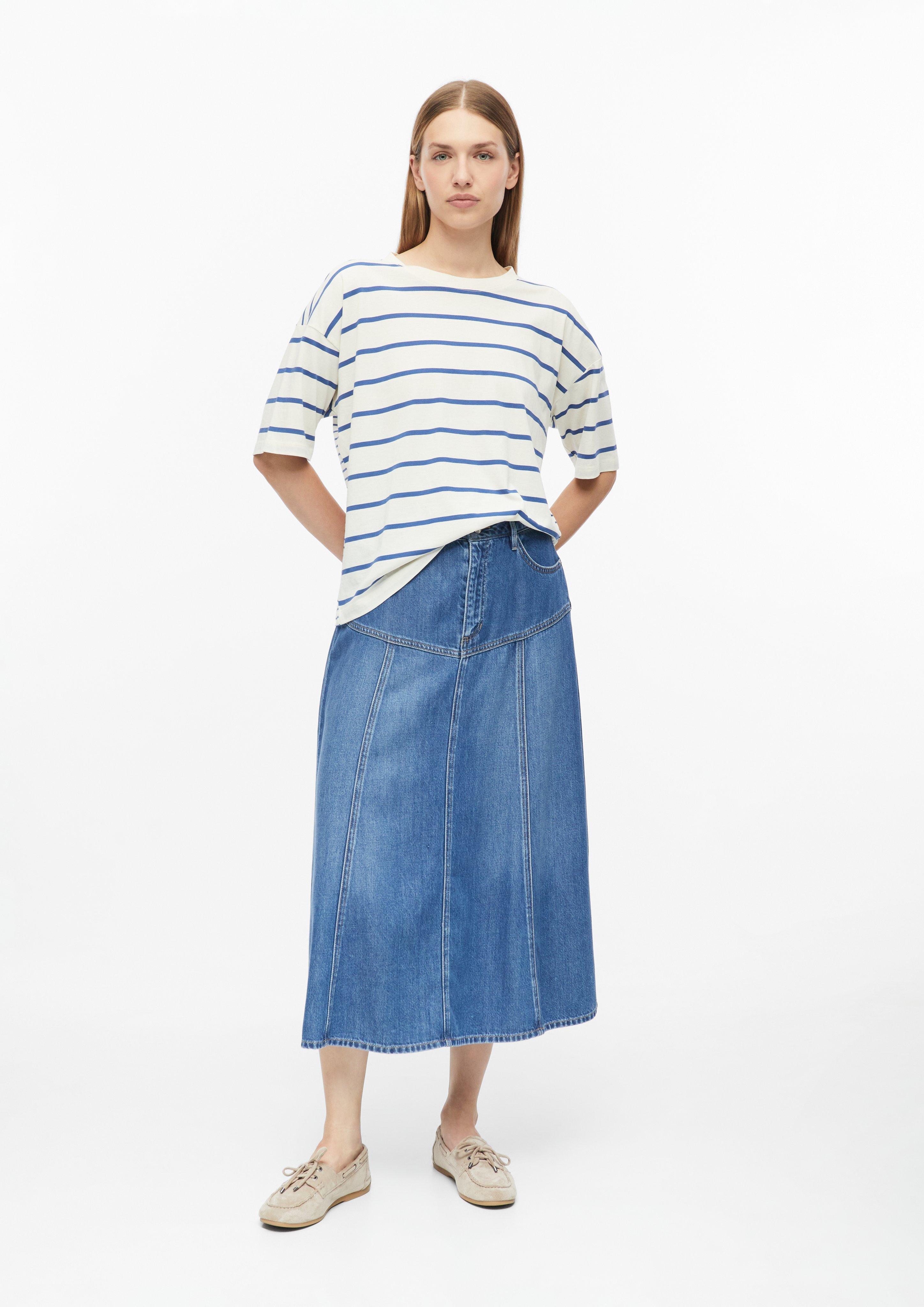 Dames Uitlopende jeansrok met hoge taille in blauw van s.Oliver