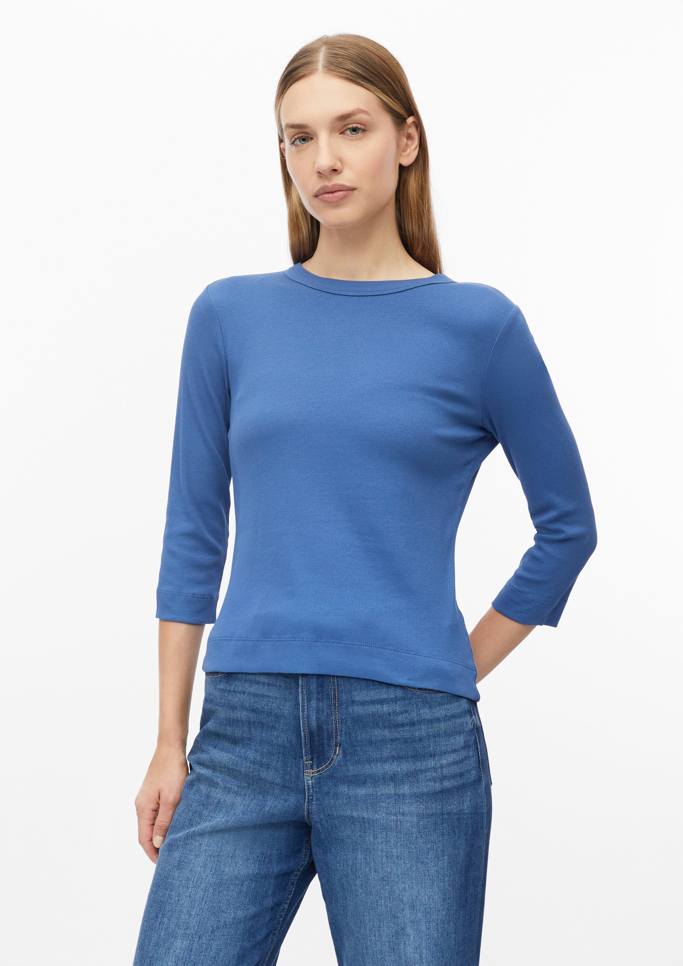 3/4-Arm-Rippshirt im Slim Fit in Farbe royalblau von s.Oliver