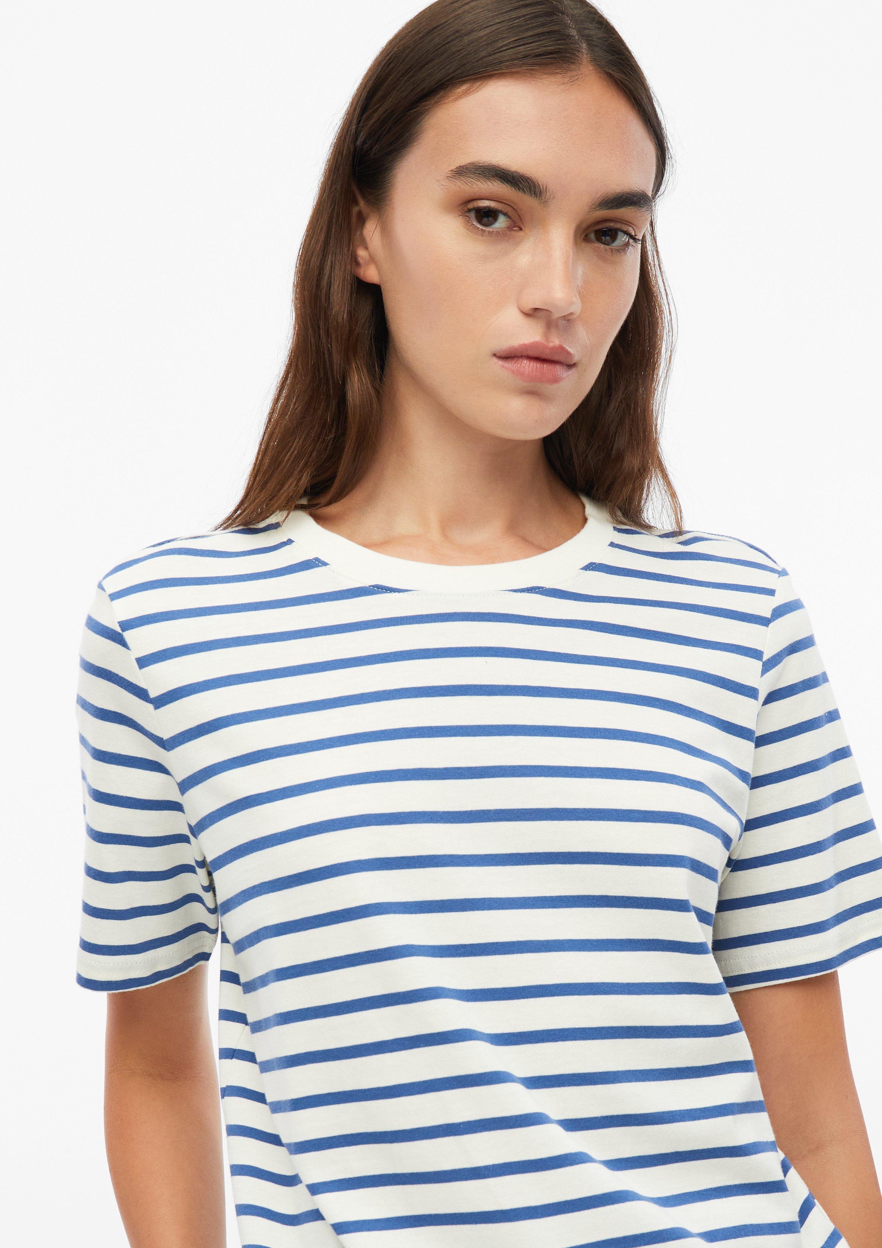 Femmes T-shirt rayé à col rond en bleu de s.Oliver
