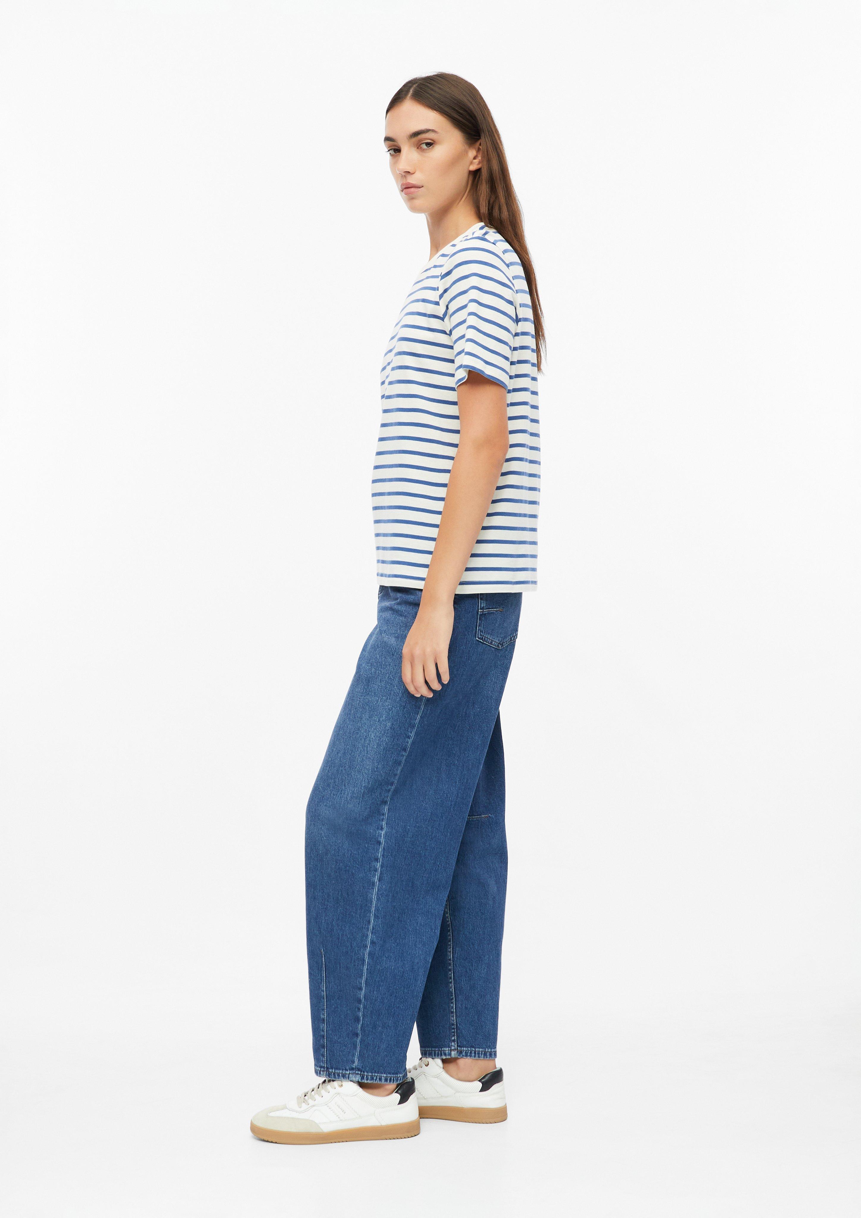 Femmes T-shirt rayé à col rond en bleu de s.Oliver