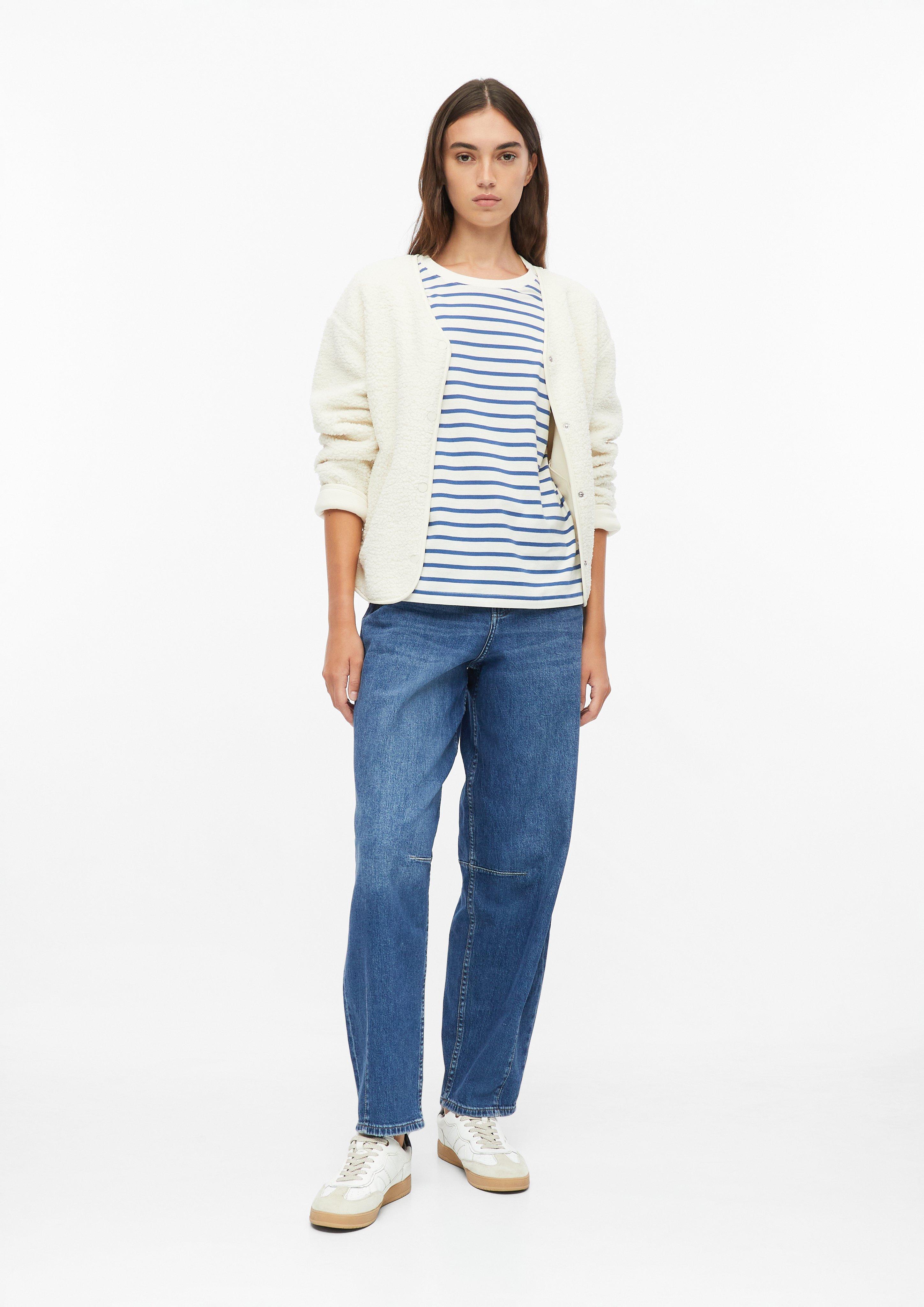 Femmes T-shirt rayé à col rond en bleu de s.Oliver