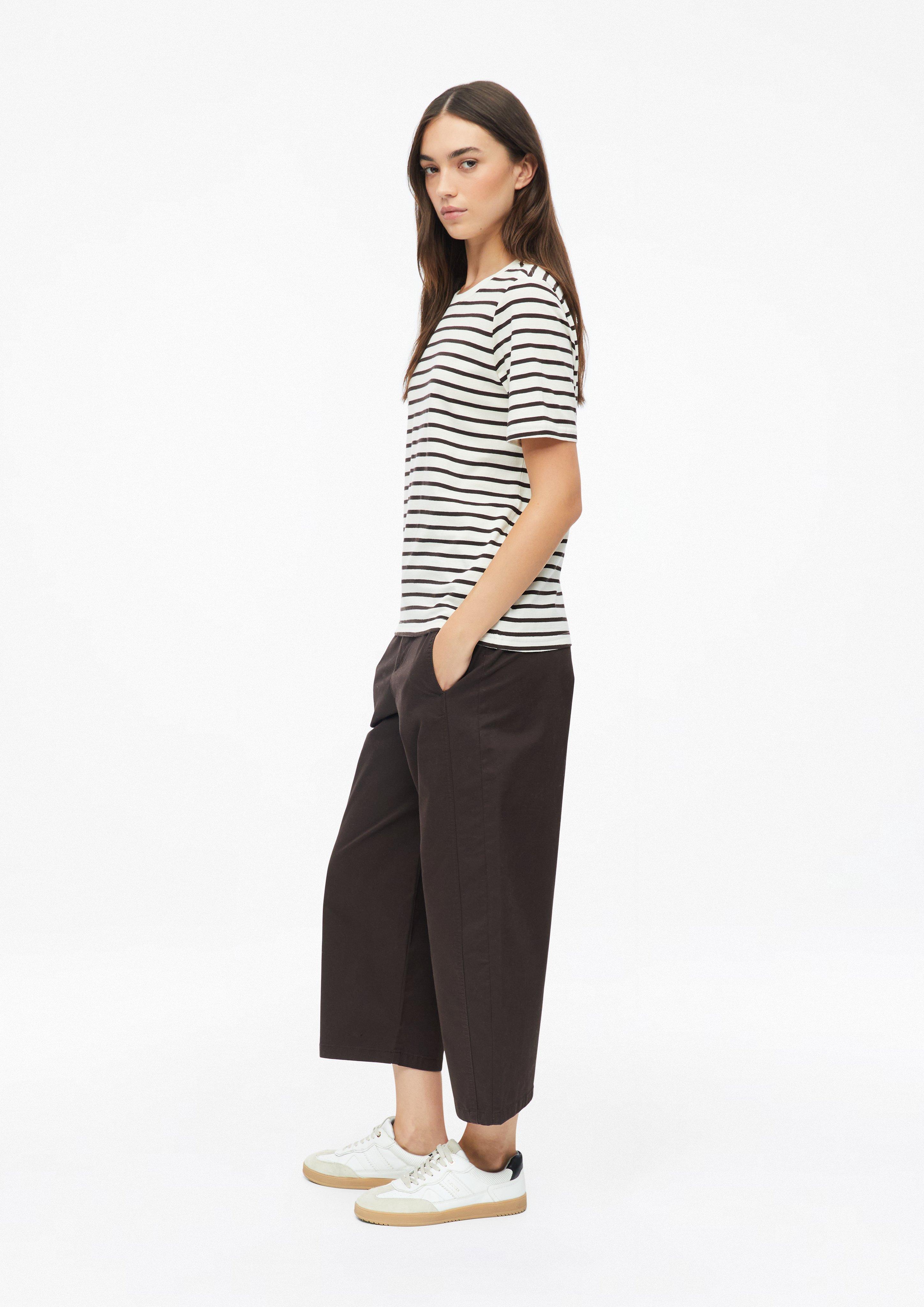 Women Striped T-shirt with a crew neck in cream by s.Oliver