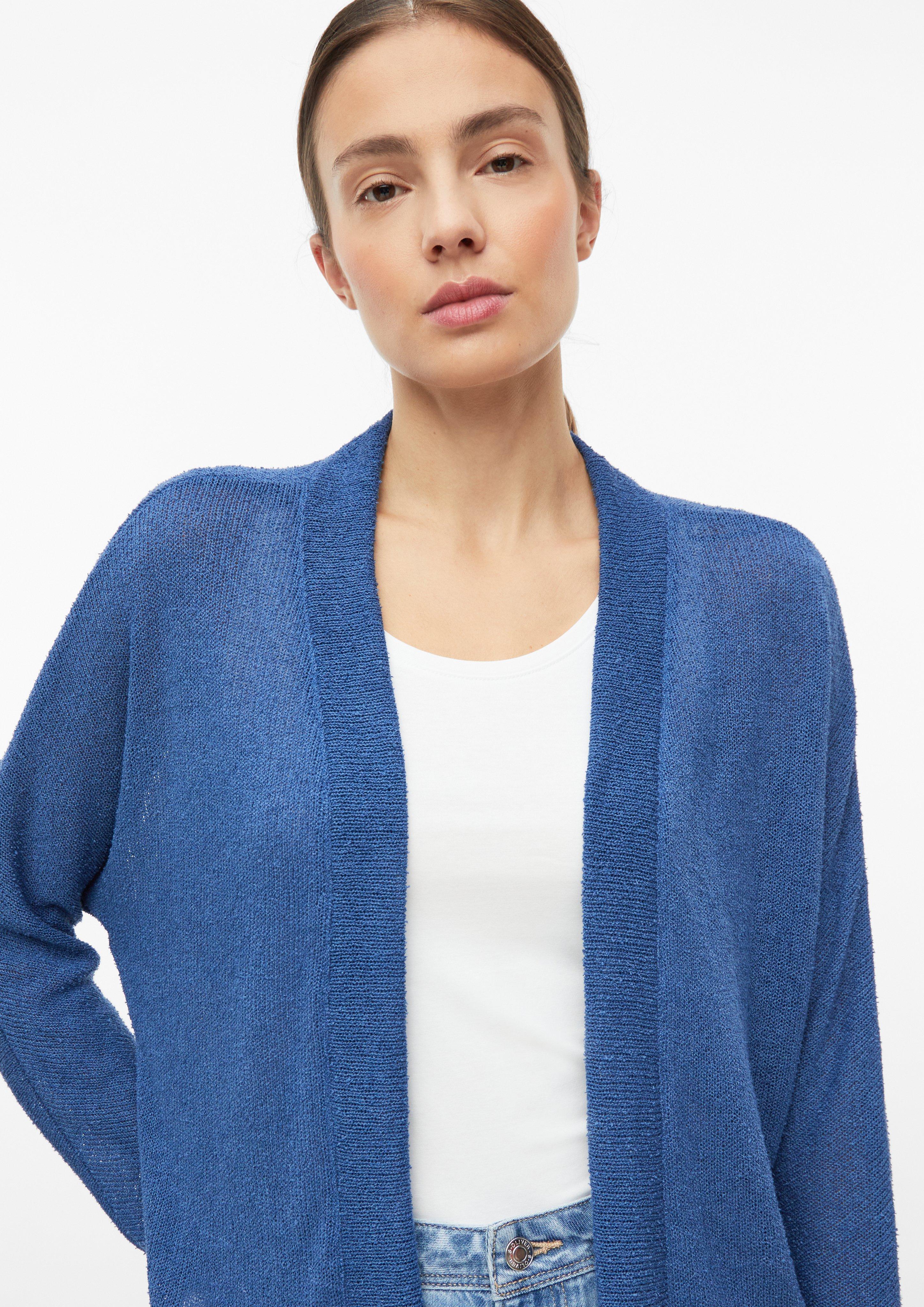 Dames Licht gebreid vest in blauw van s.Oliver