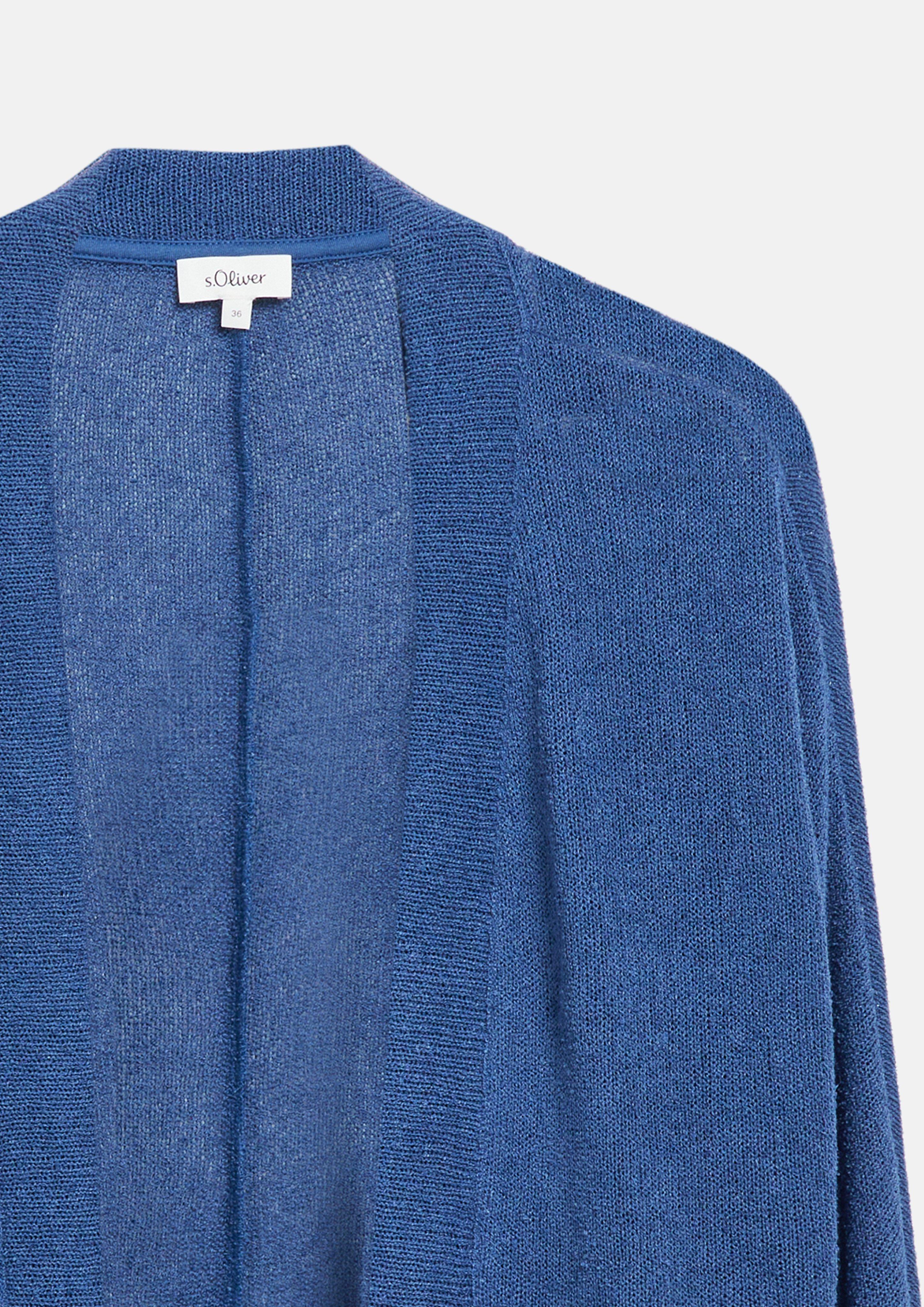Dames Licht gebreid vest in blauw van s.Oliver