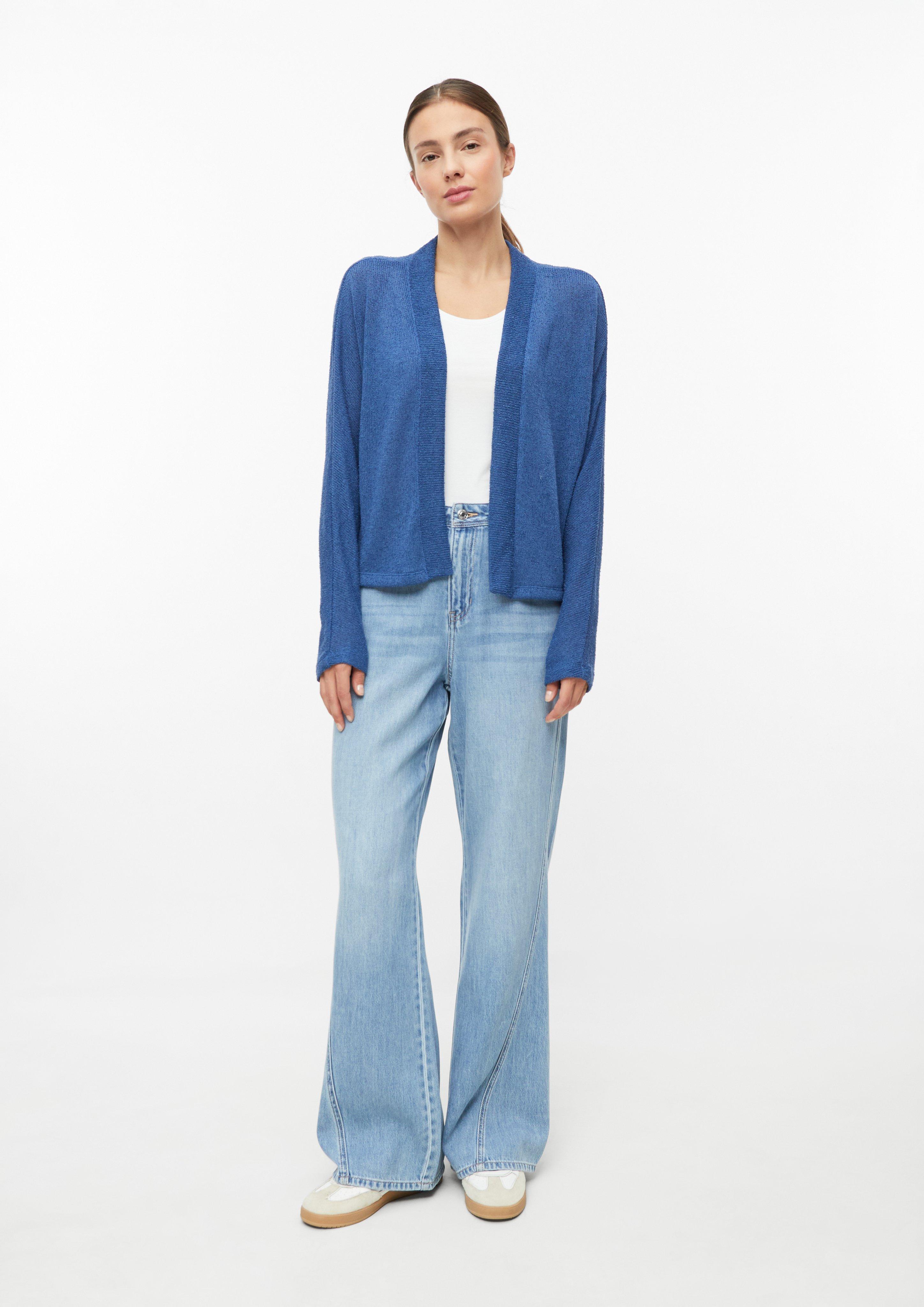 Dames Licht gebreid vest in blauw van s.Oliver