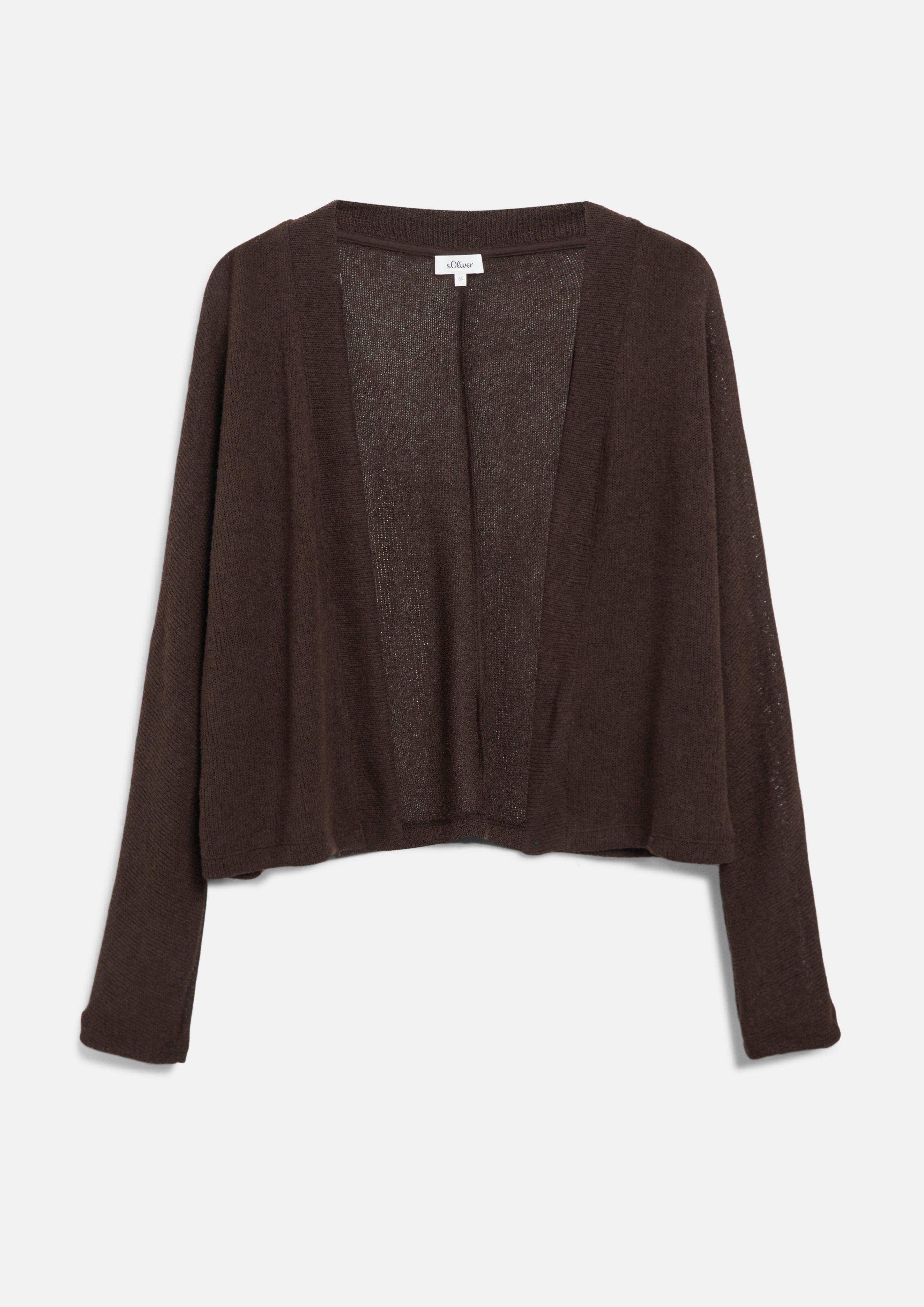 Femmes Cardigan en maille légère en marron foncé de s.Oliver