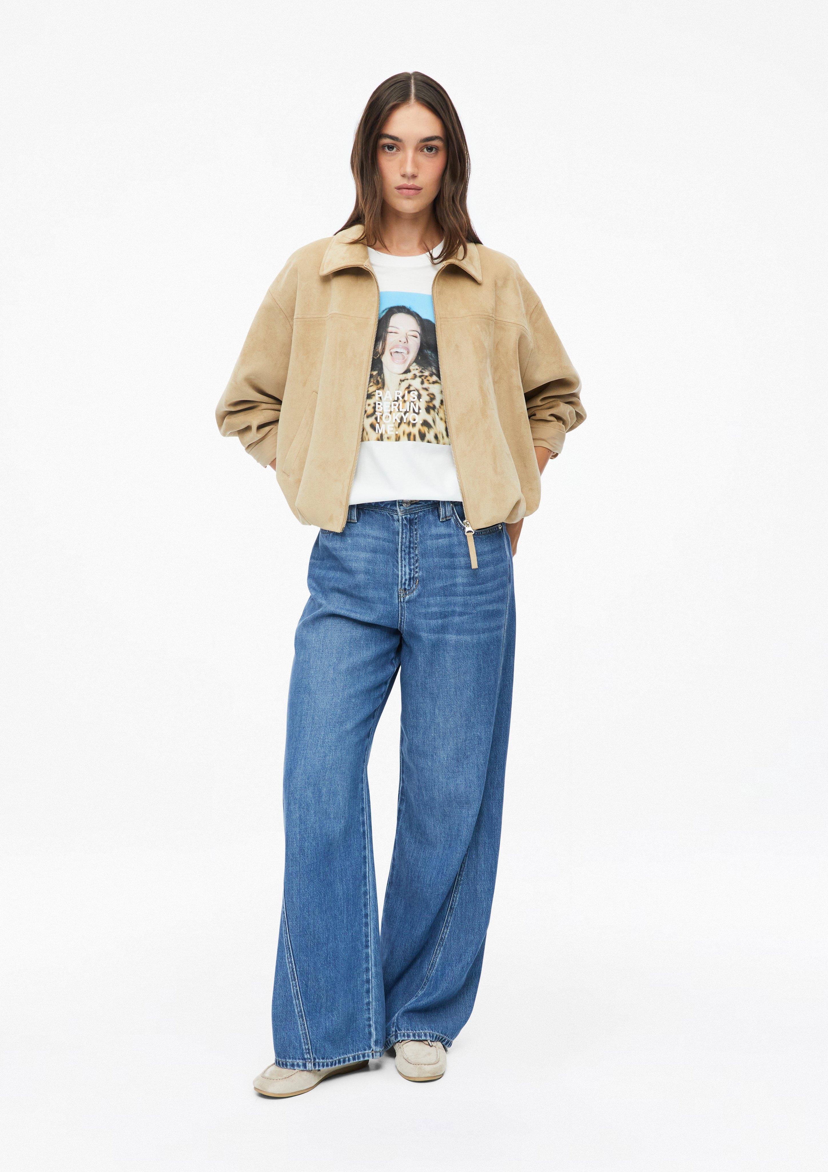 Dames T-shirt met relaxte pasvorm en print in wit van s.Oliver